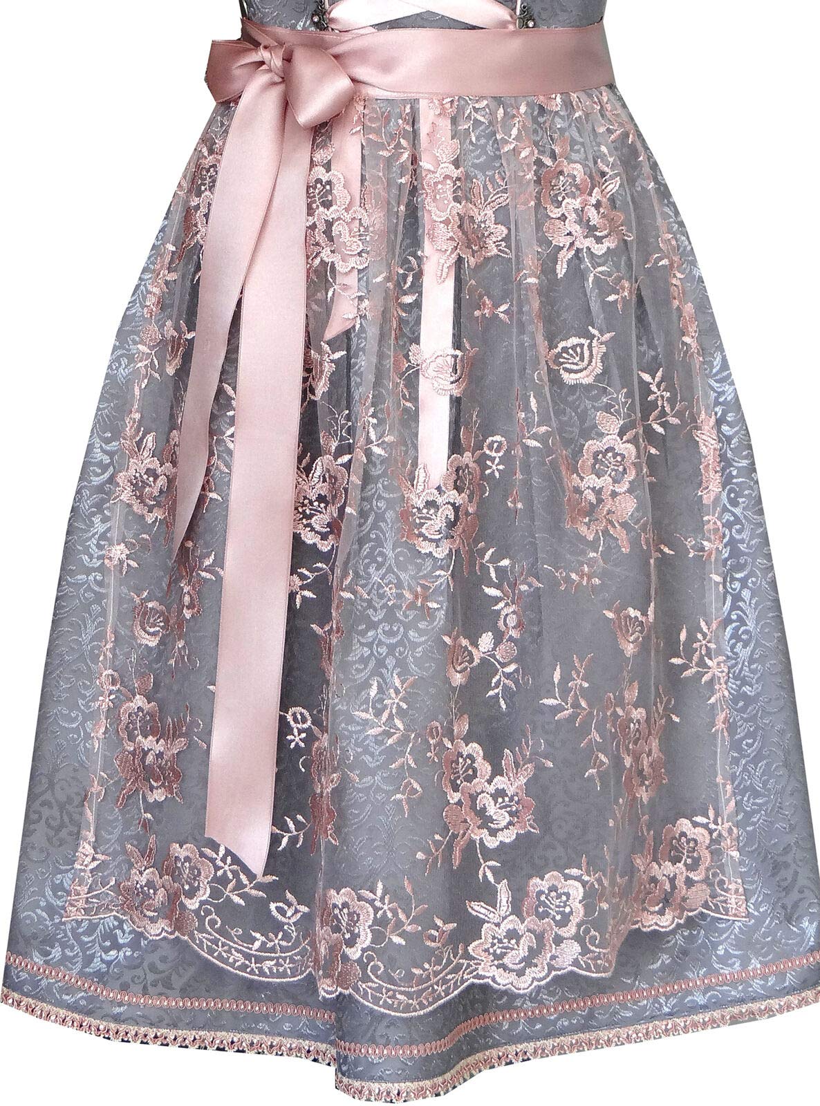 Alpenmärchen Midi Dirndl aus Exklusiver Kollektion inkl. Spitzenschürze Gr.32-54 - ALM566