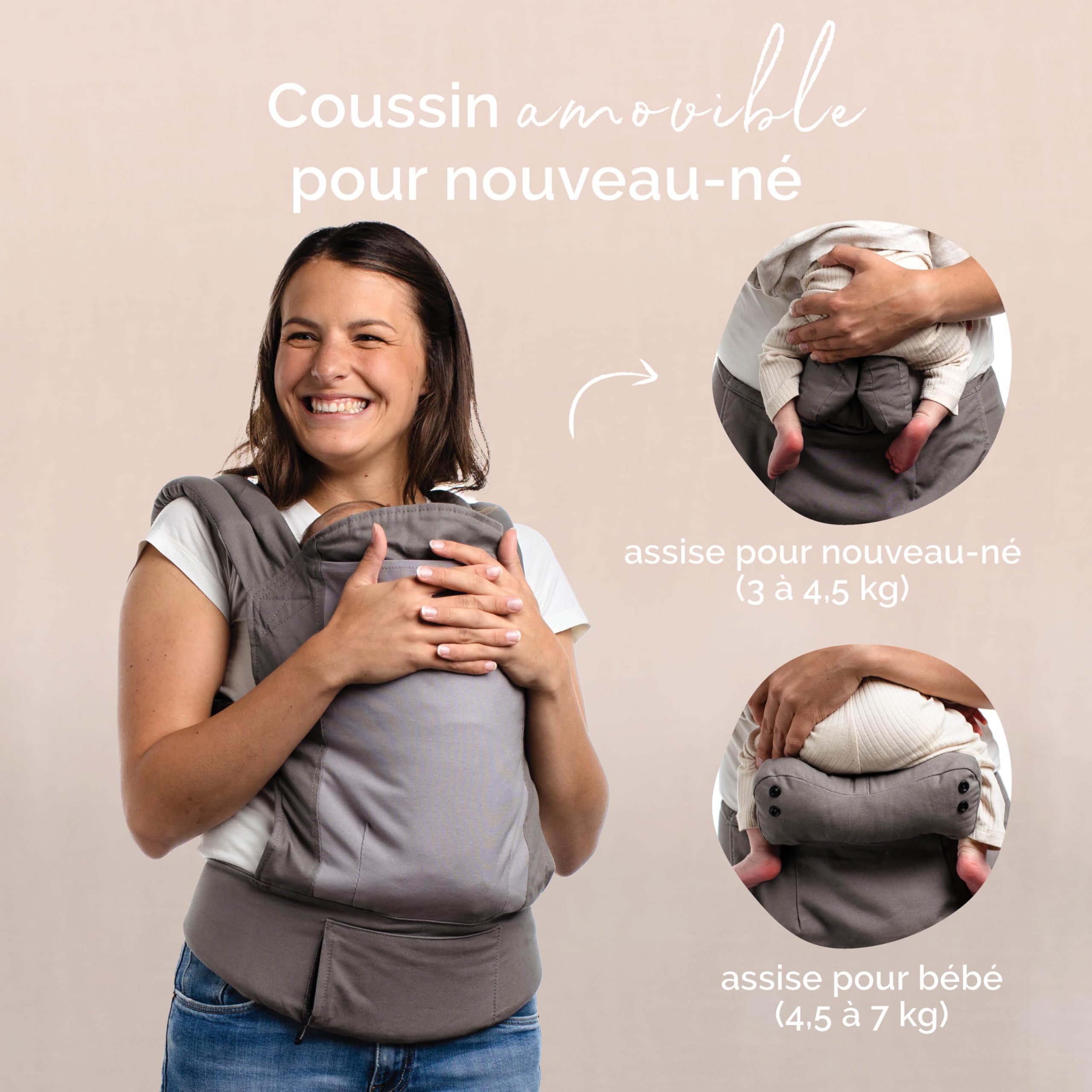 Boba Porte-bébé Classic 4GS - Dusk - Sac à dos ou sac avant pour les nouveaux-nés de 3 kilos et les enfants jusqu'à 20 kilos.