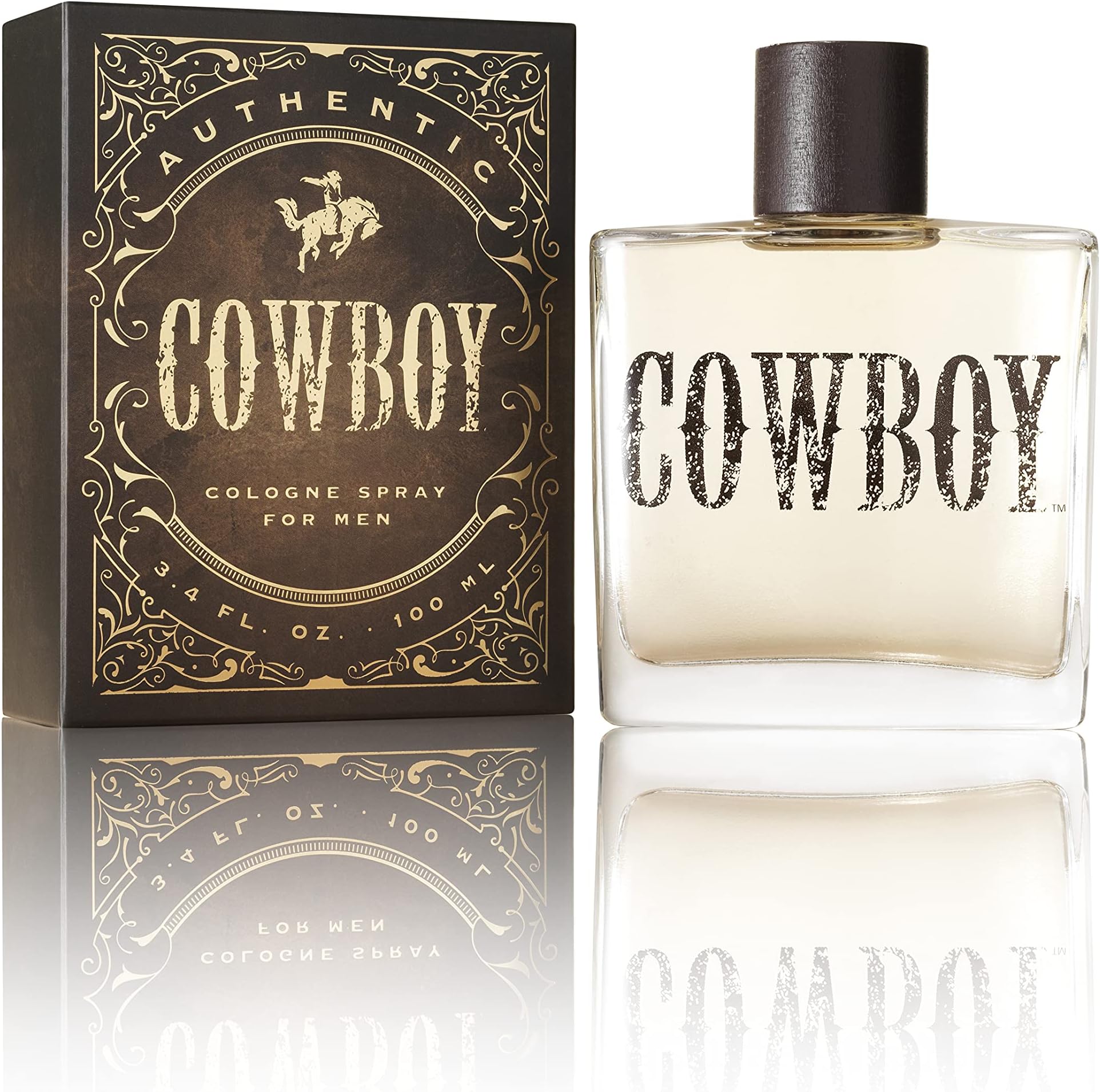 Tru Fragrance & Beauty Cowboy Men's Cologne by Tru Western - A mix of classic outdoor freshness with the rich masculinity of weathered woods and spices - 3.4 oz 100 mL