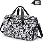 Small Gym Bag for Women, Travel Duffle Bag Carry On Weekender Bag with Shoe Compartment