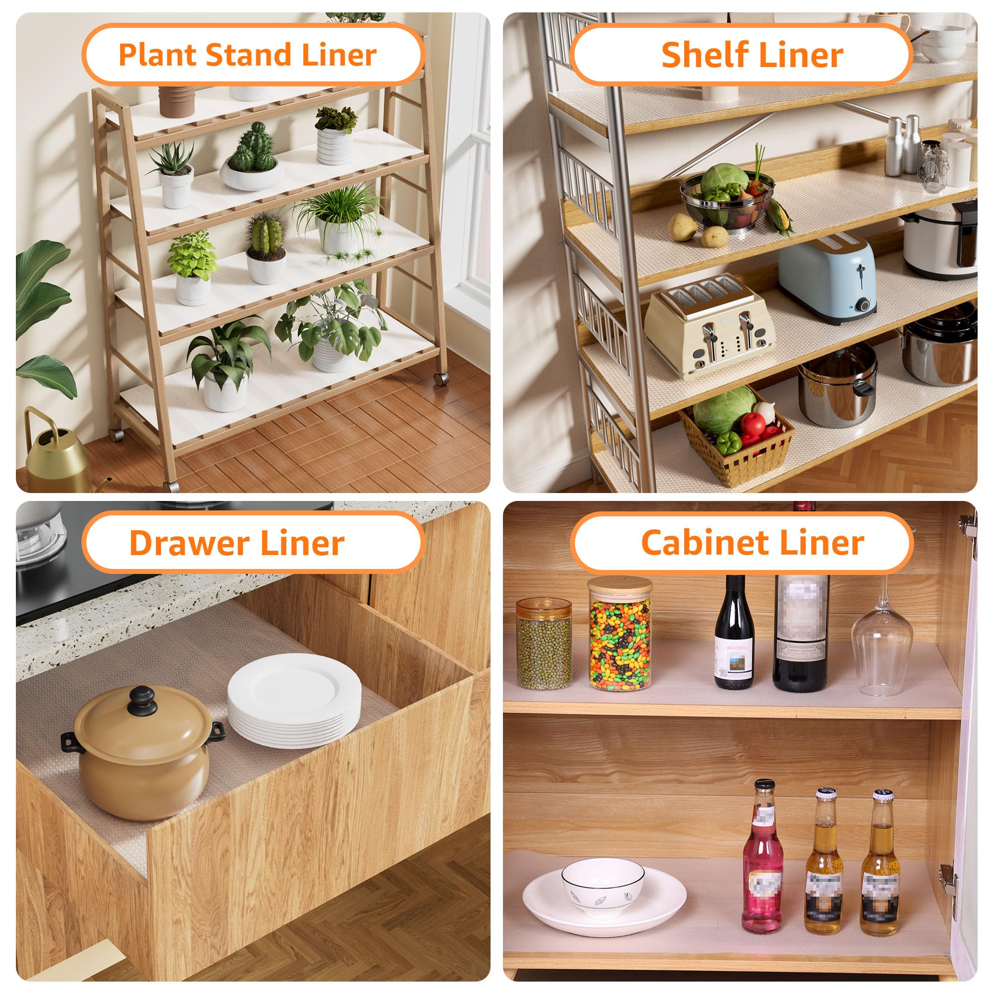 PaBUSIOr Shelf Liners - Protect & Organize Wire Shelves -8
