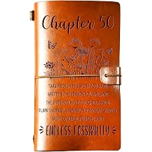 50th Birthday Gift for Her, 50 Year Old Birthday Gifts For Women, Chapter 50 Refillable Journal, 50 Year Old Bday Gifts for Friend, Sister, Mom, Turning 50 Gift Idea, Happy 50th Leather Journal
