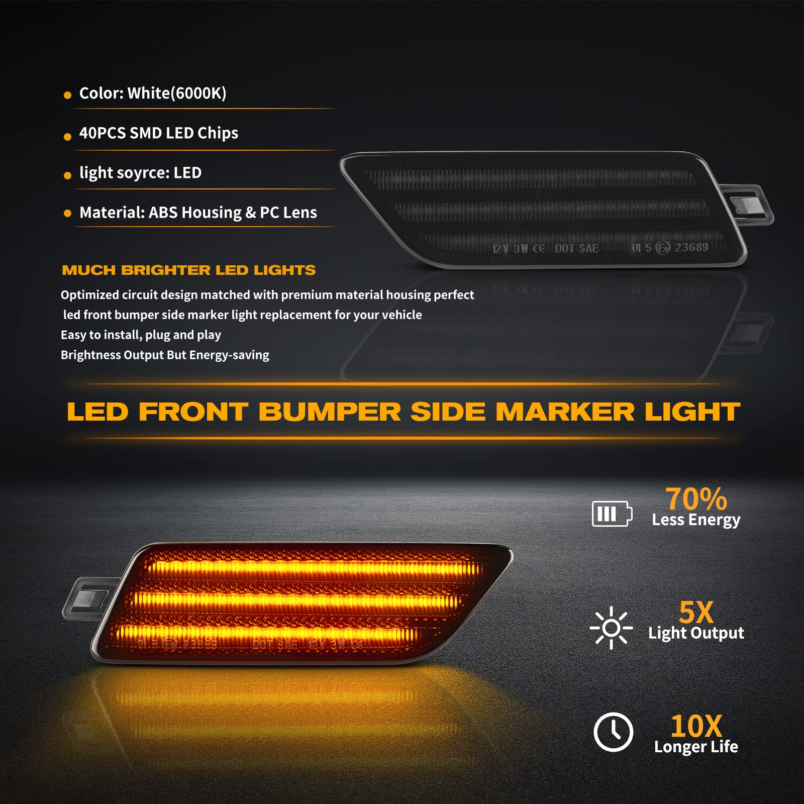 Amazon.com: POPMOTORZ Front Bumper Side Marker Lights Assembly 