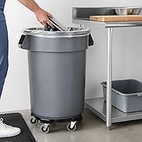 Vista 7 de Yaxa Basics Heavy-Duty Rolling Dolly to Fit 32, 44 & 55 Gallon Round Containers, for Offices, Restaurants, Commercial Environments, Twist On/Off