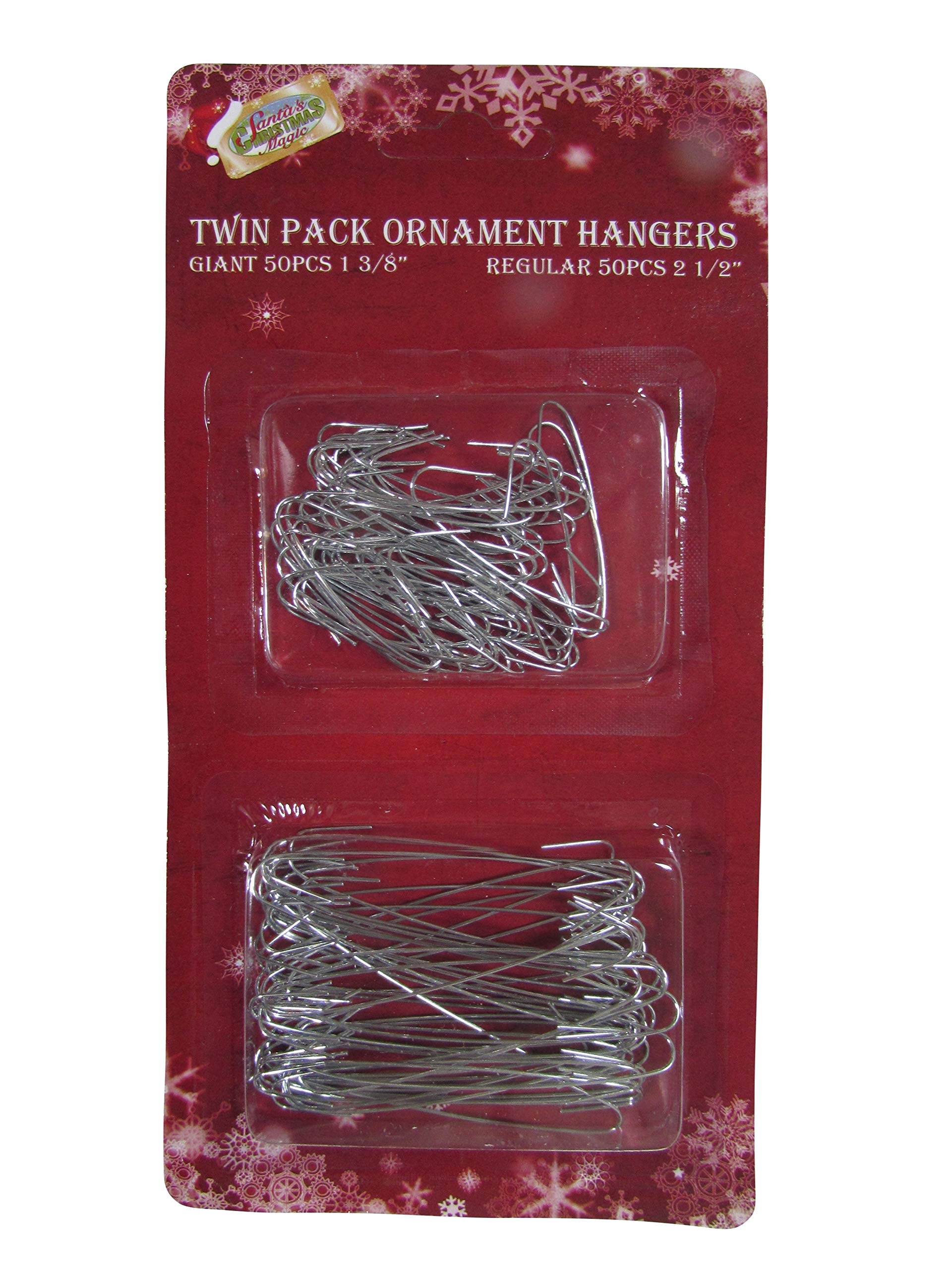 Holiday Essentials Metal Christmas Tree Ornament Hooks - Combo Pack - 50 Large & 50 Small Hooks