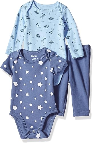 Hanes Conjunto de body unisex de manga corta y larga con cremallera para bebé Raya Negra (Black Stripe), Espacio Azul, Rayas azules, Raya verde,