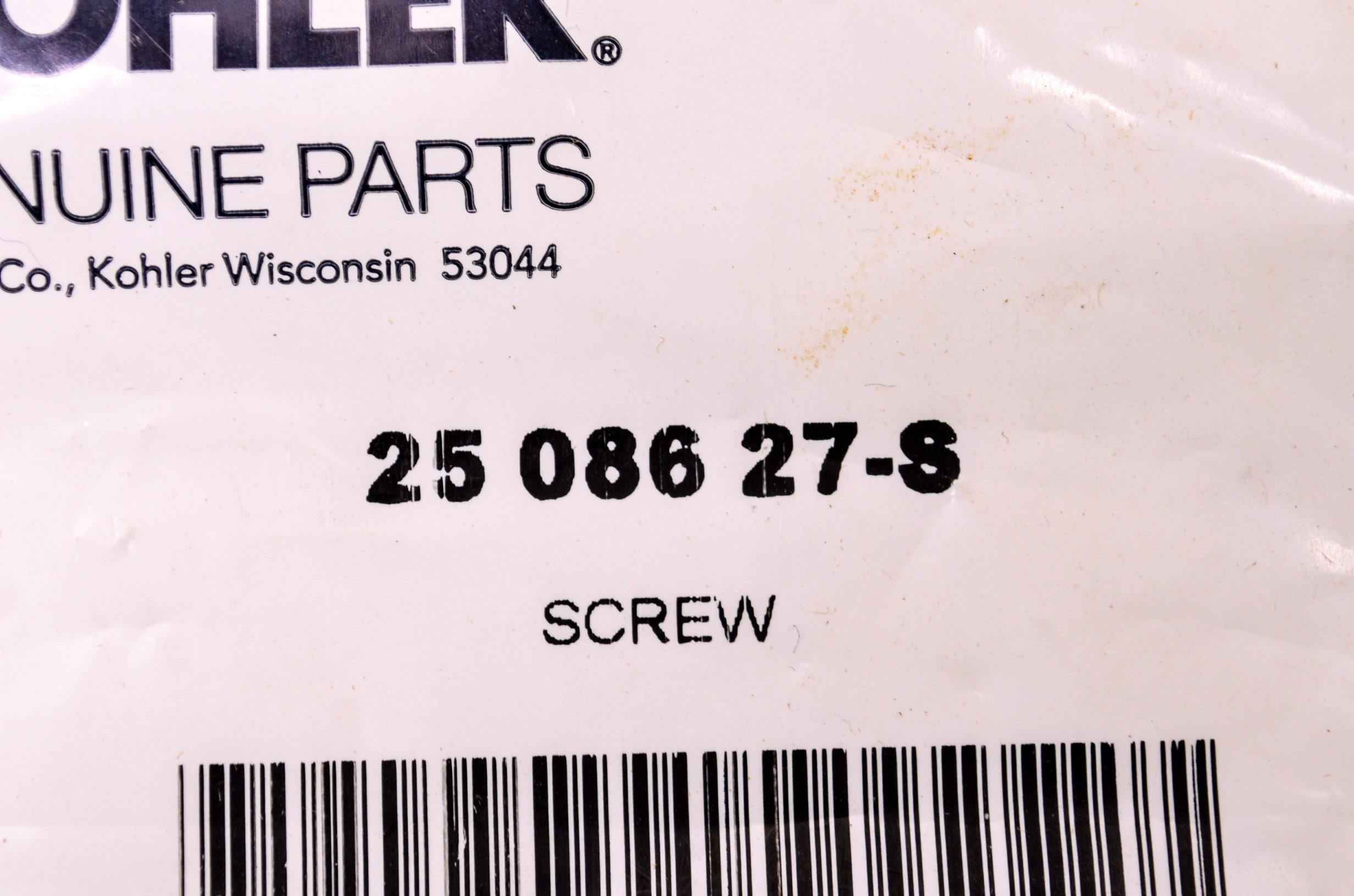 Kohler OEM 25 086 27-S - Tornillo de Repuesto, válvula