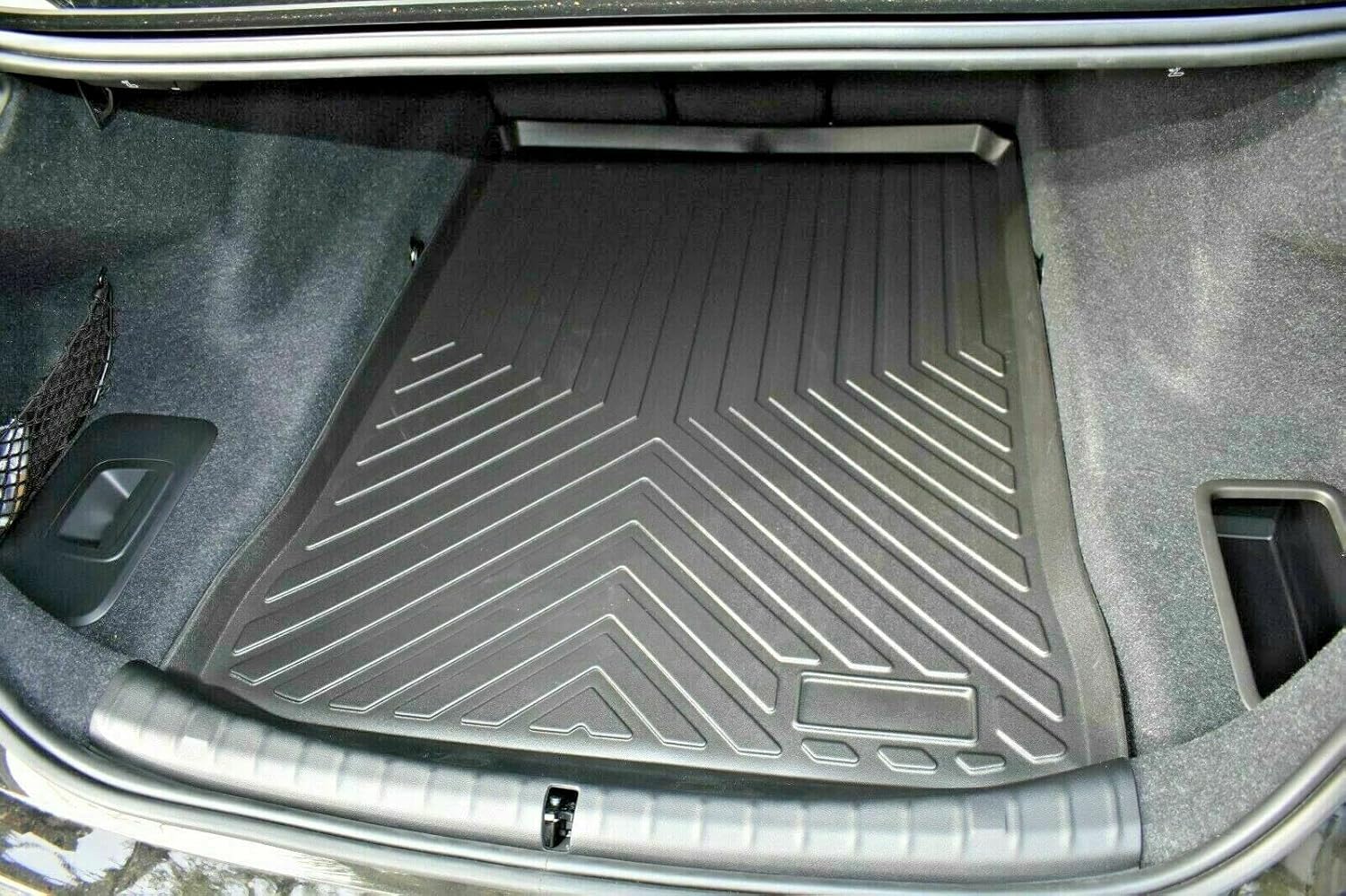 Cargo Liner - Trunk Mat for BMW 5-Series F90 M5 2017-2023 – Weather-Resistant Trunk Mats for Cars with Raised Lip – Non-Slip Car Trunk Mat Rubber – Laser Pre-Cut Design