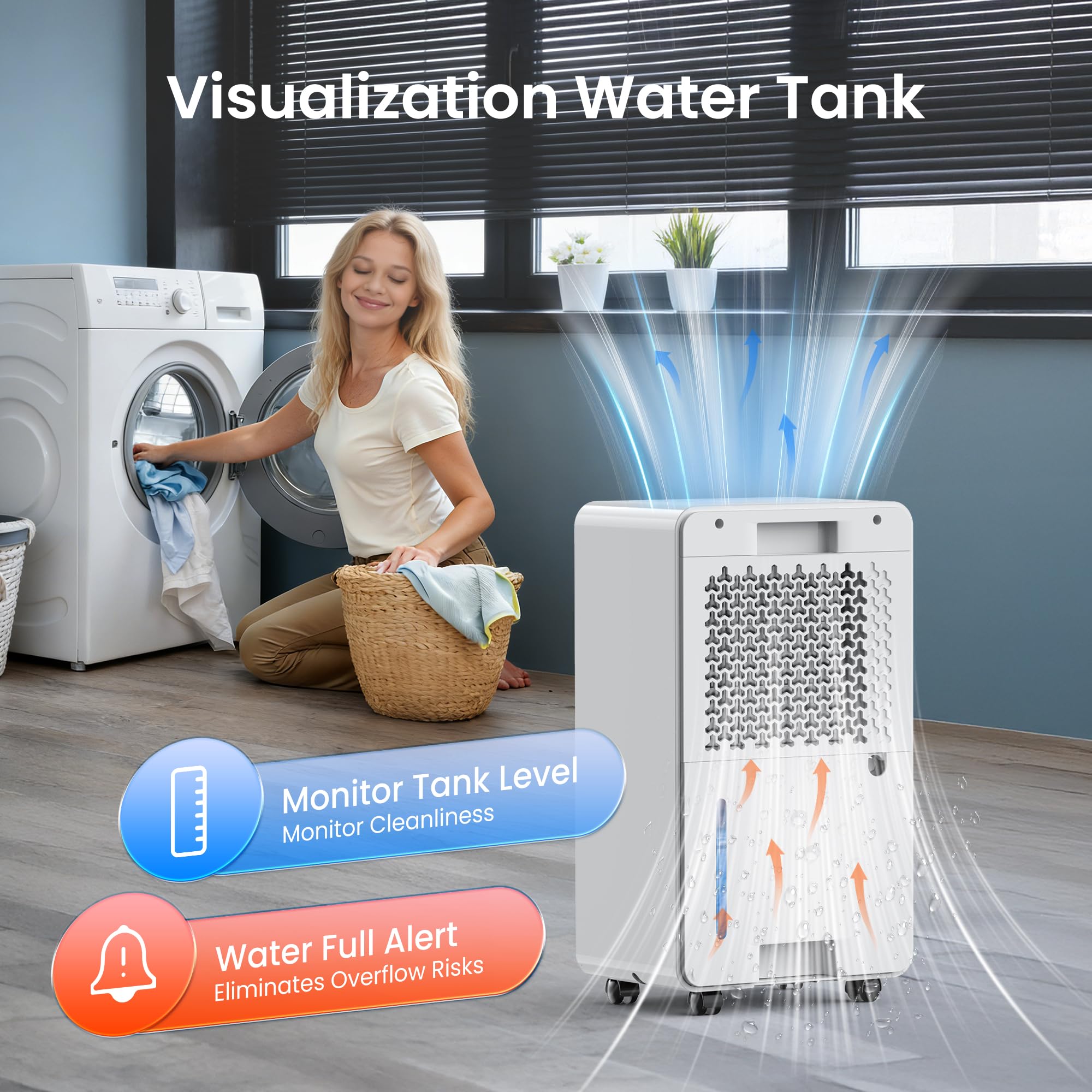 CHIVALZ Luftentfeuchter Elektrisch, Auto Raumentfeuchter Elektrisch 30m²/120m³, Raumentfeuchter mit 3 Betriebsmodi, 24H Timer, Automatische Abtauung, Energieeinsparung - Geeignet für Keller, 1 Pack