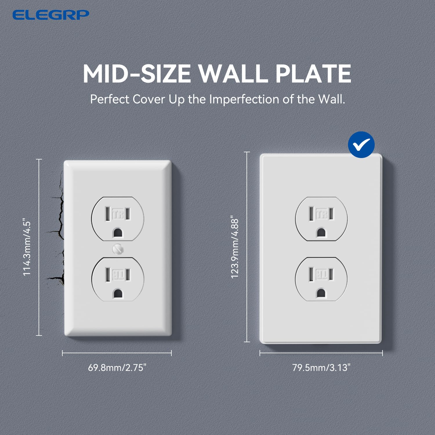 Matte White Screwless Wall Plates - 10 Pack -4