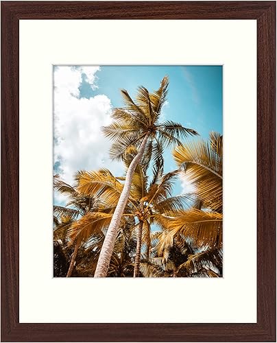 Miniatura 1 de Frametory, Portarretratos de 11 x 14 pulgadas con paspartú para fotos de 8 x 10 pulgadas, moldura ancha de vidrio de alta definición, accesorios de