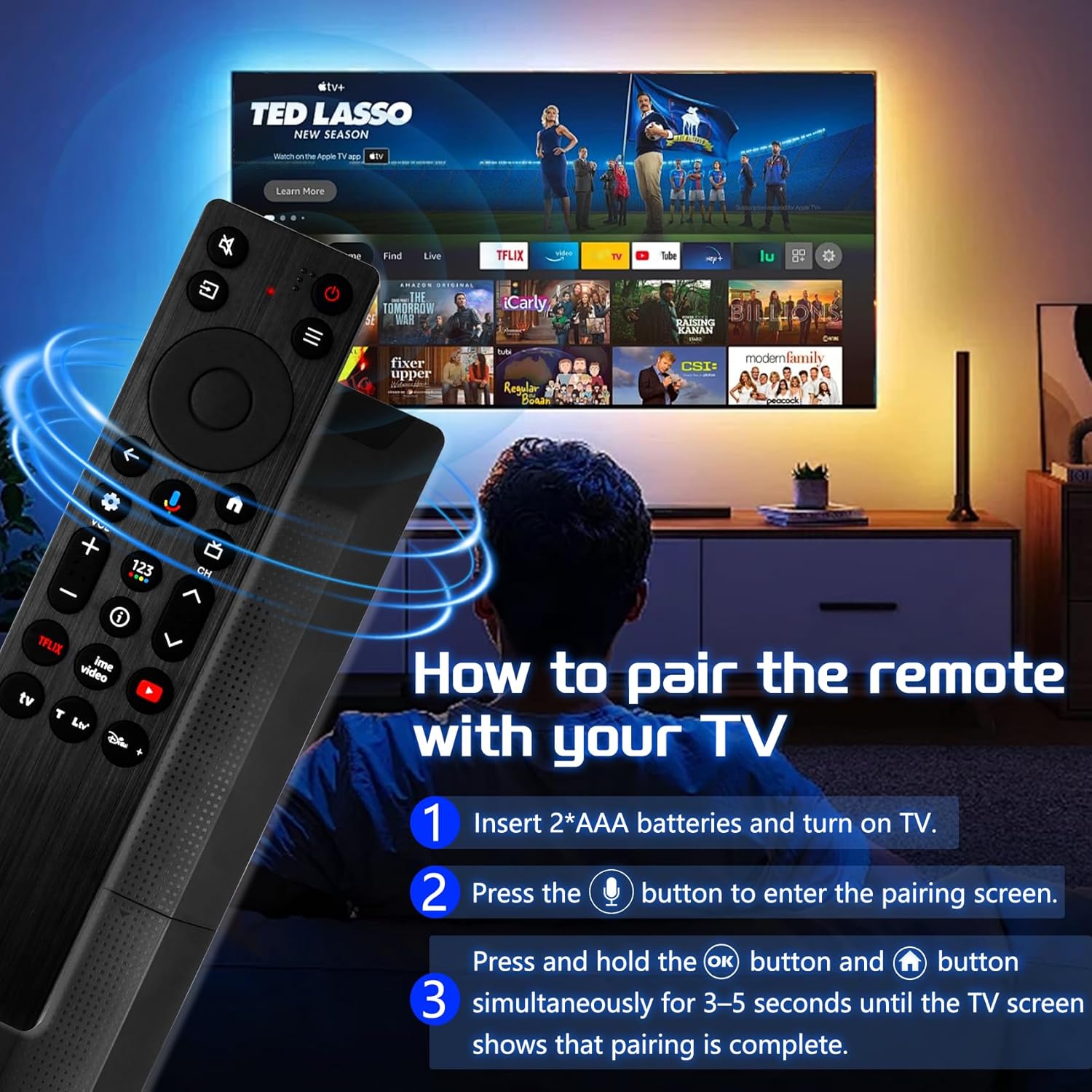 New RC923A FMB1 Voice Remote Compatible with TCL QD-Mini LED 4K UHD Google Smart TV G0401-000267