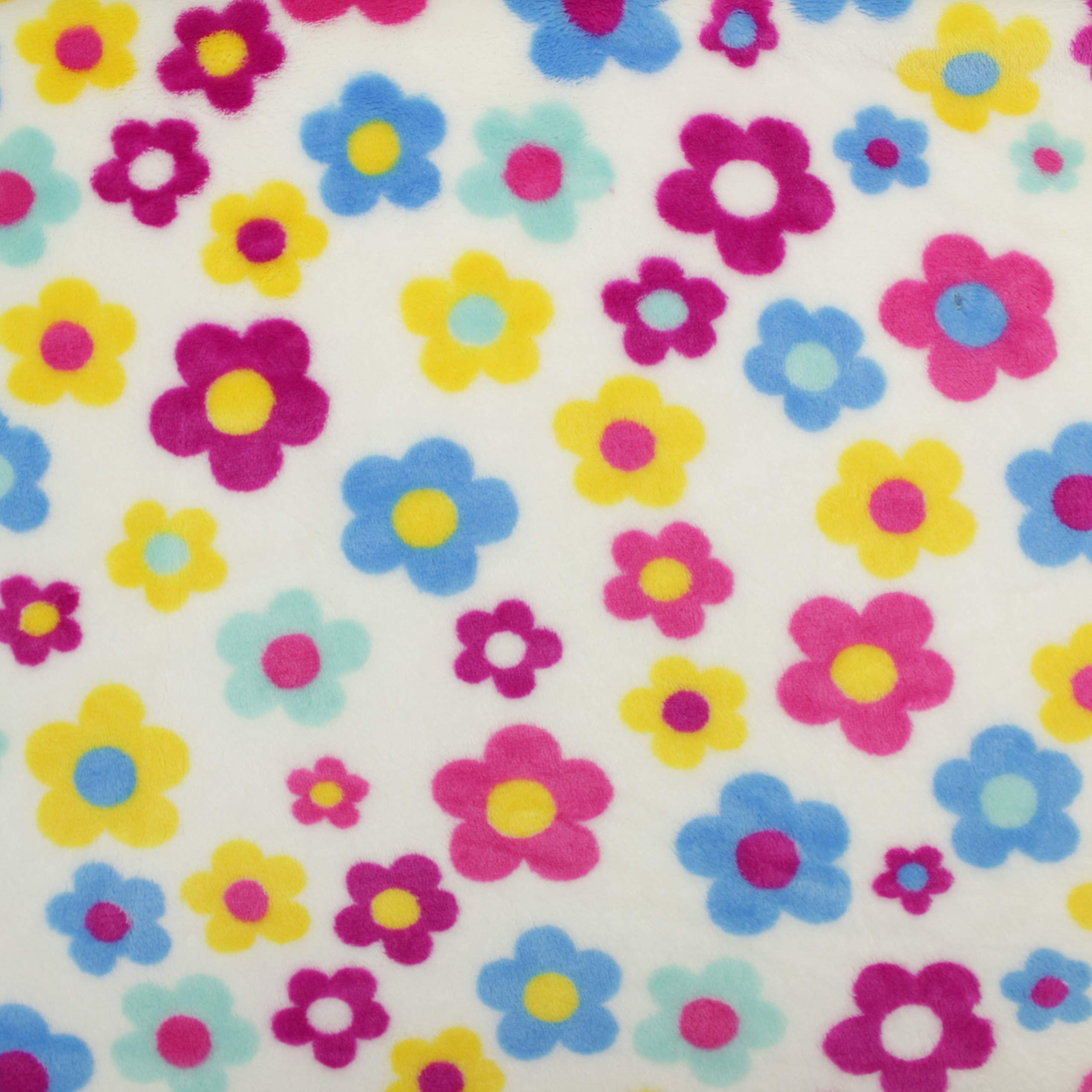 TELA CORALINA ESTAMPADA ANCHO 150cm POR METRO (FLORES HIPPIE, 5 METROS)