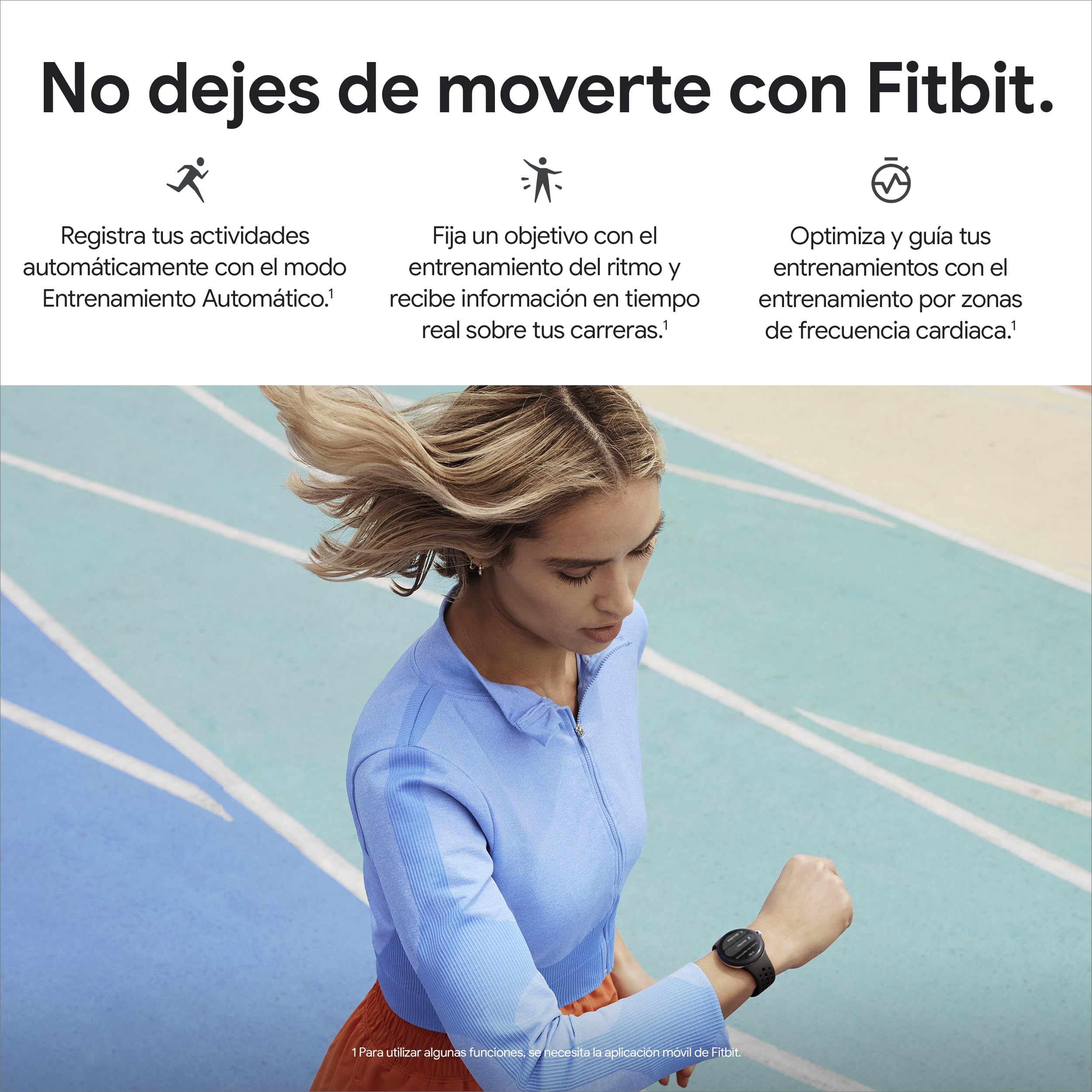 Google Pixel Watch 2 con Fitbit y Google - Control de frecuencia cardiaca, gestión del estrés y seguridad - Smartwatch Android - Caja de aluminio en negro mate - Correa deportiva en obsidiana - Wi-Fi