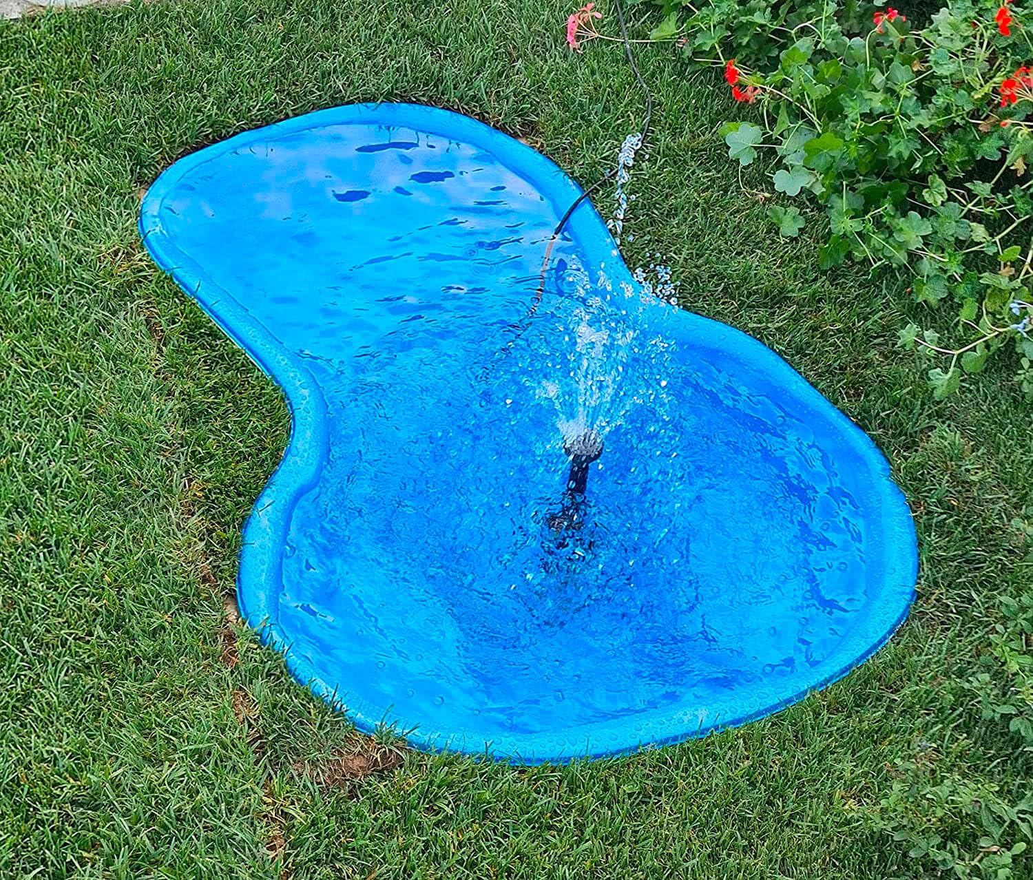 Giordanoshop Laghetto Artificiale da Giardino 136x100x34 cm in Polietilene 220 Litri Azzurro