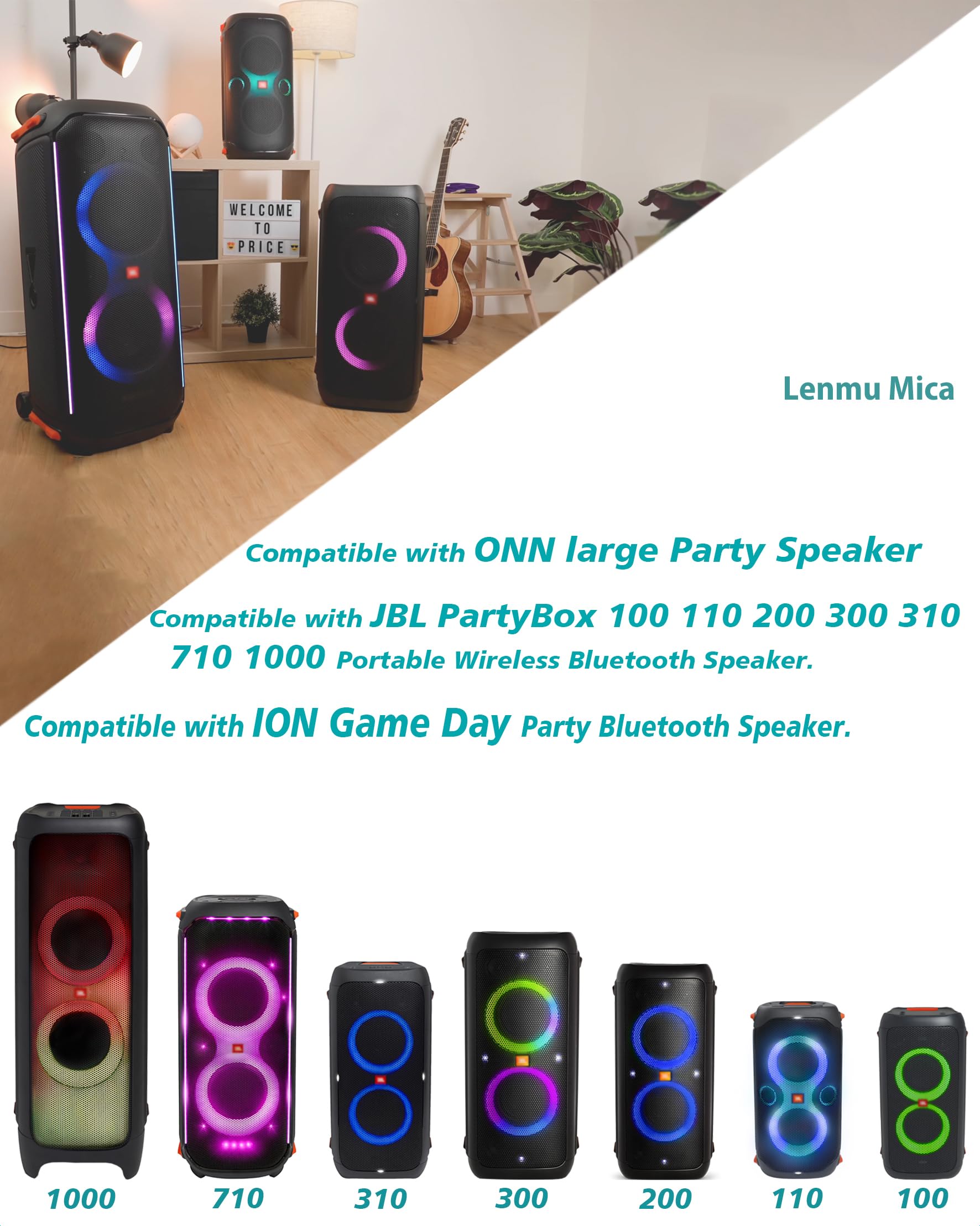 Cordon d'alimentation CA à 2 broches pour haut-parleurs ONN, JBL PartyBox, ION Game Day