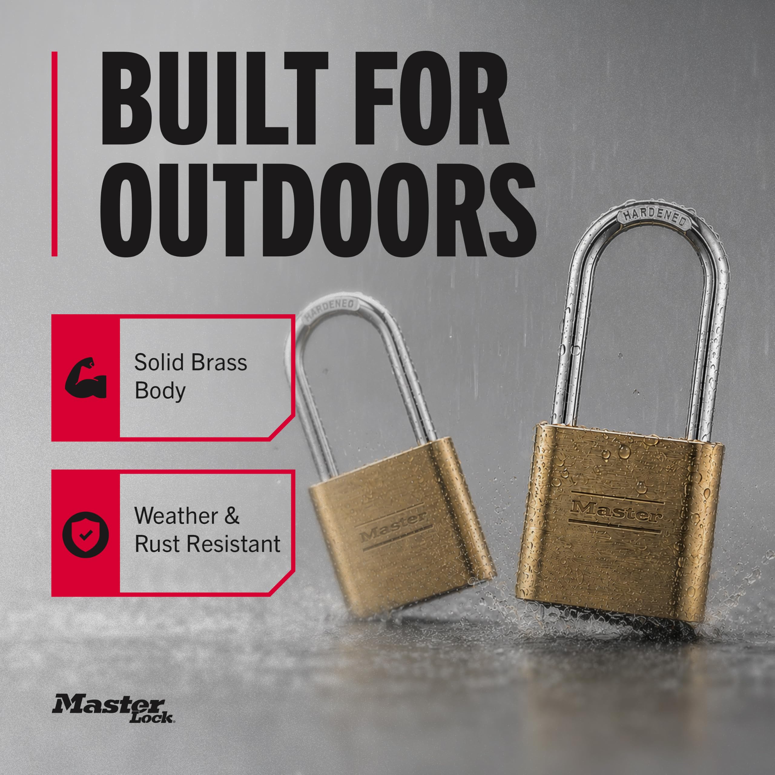 Master Lock 175LHEC2 Zahlenschloss, 2 Stück, Gold