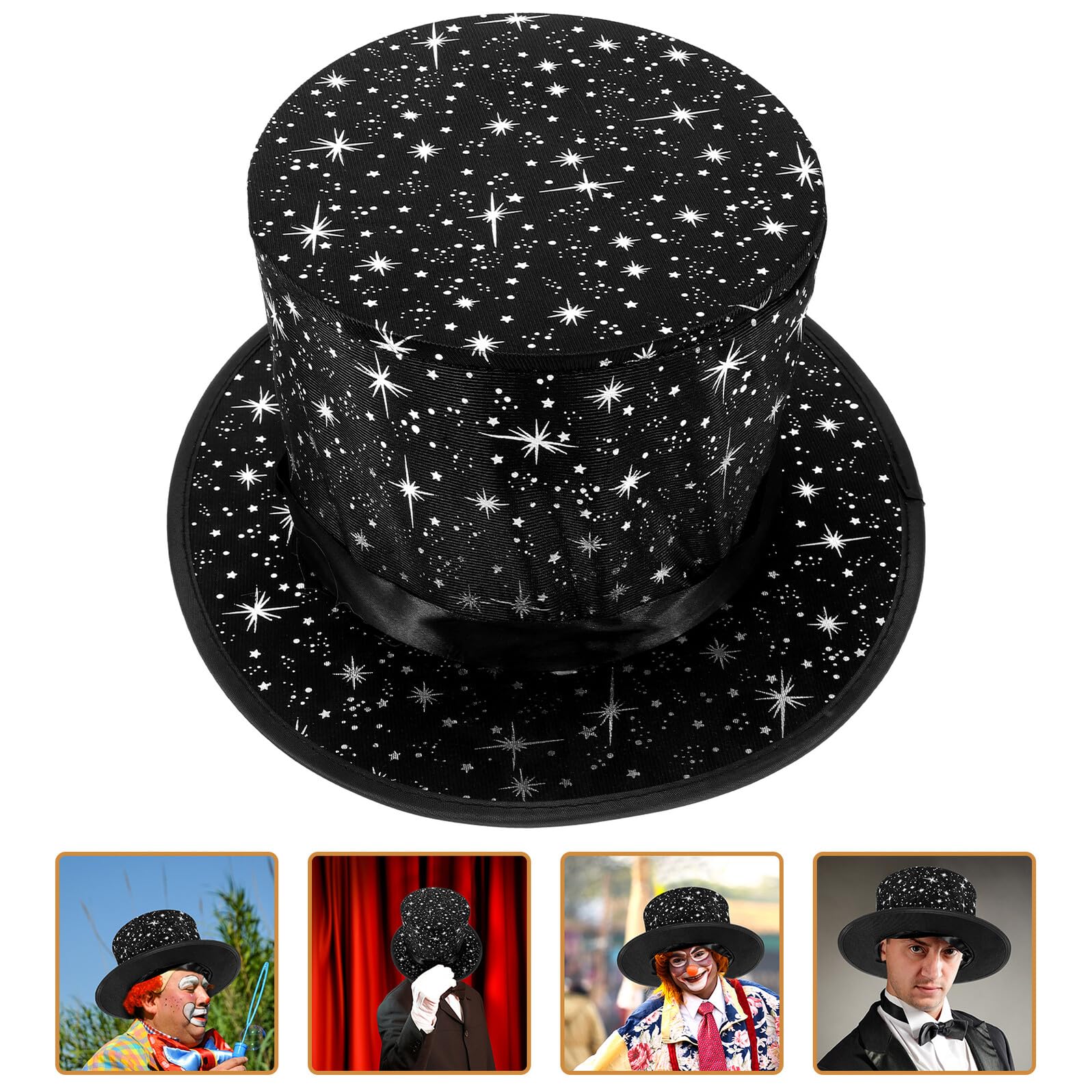 iplusmile Cappello Magico Pieghevole con Stella Piccolo Cappello da Mago per Performance e Feste Halloween Accessorio Costume Carnevale Maghi