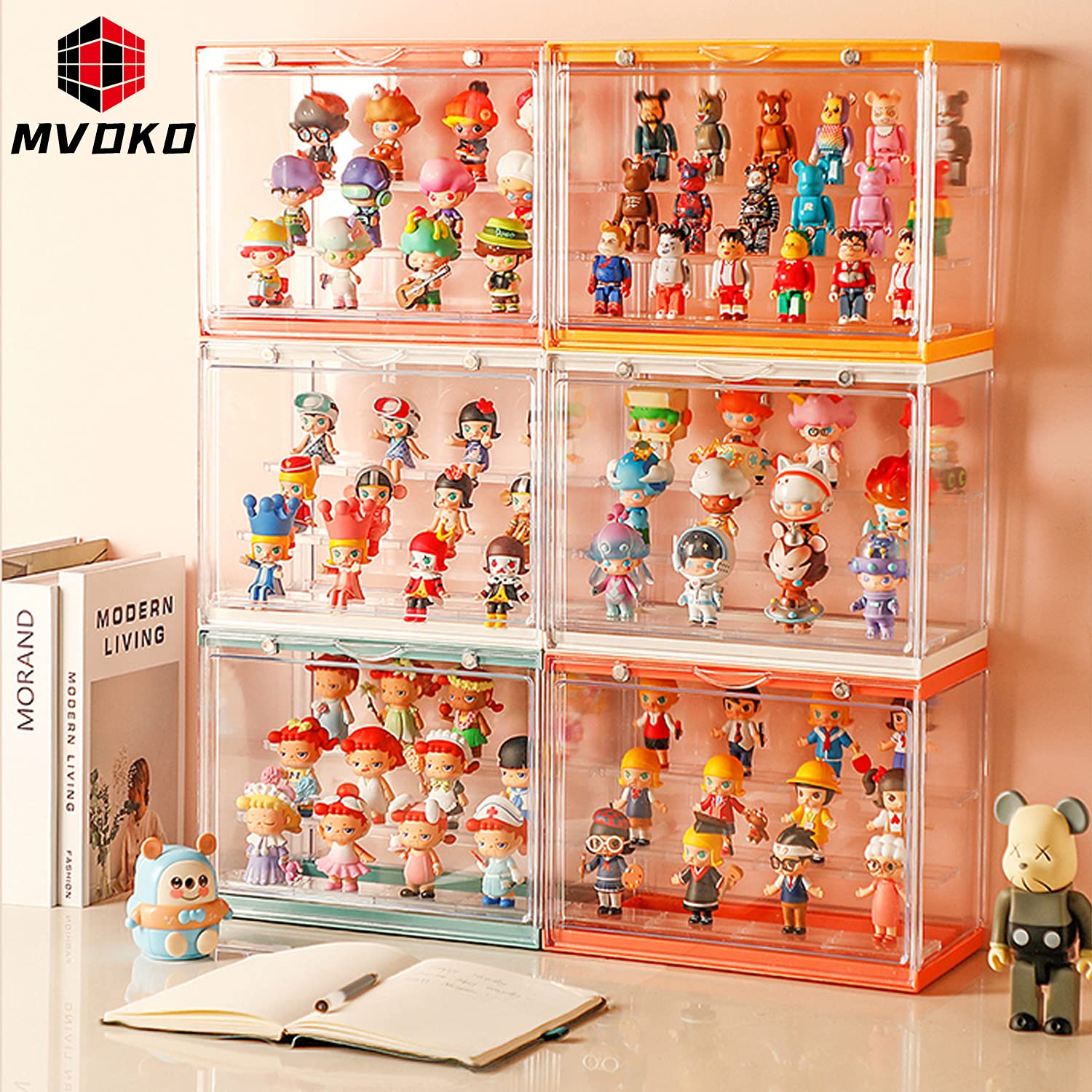 フィギュアケース 透明ディスプレイケース コレクションケース 3段階 緑色 フィギュアケース 透明ディスプレイケース コレクションケース 3段階