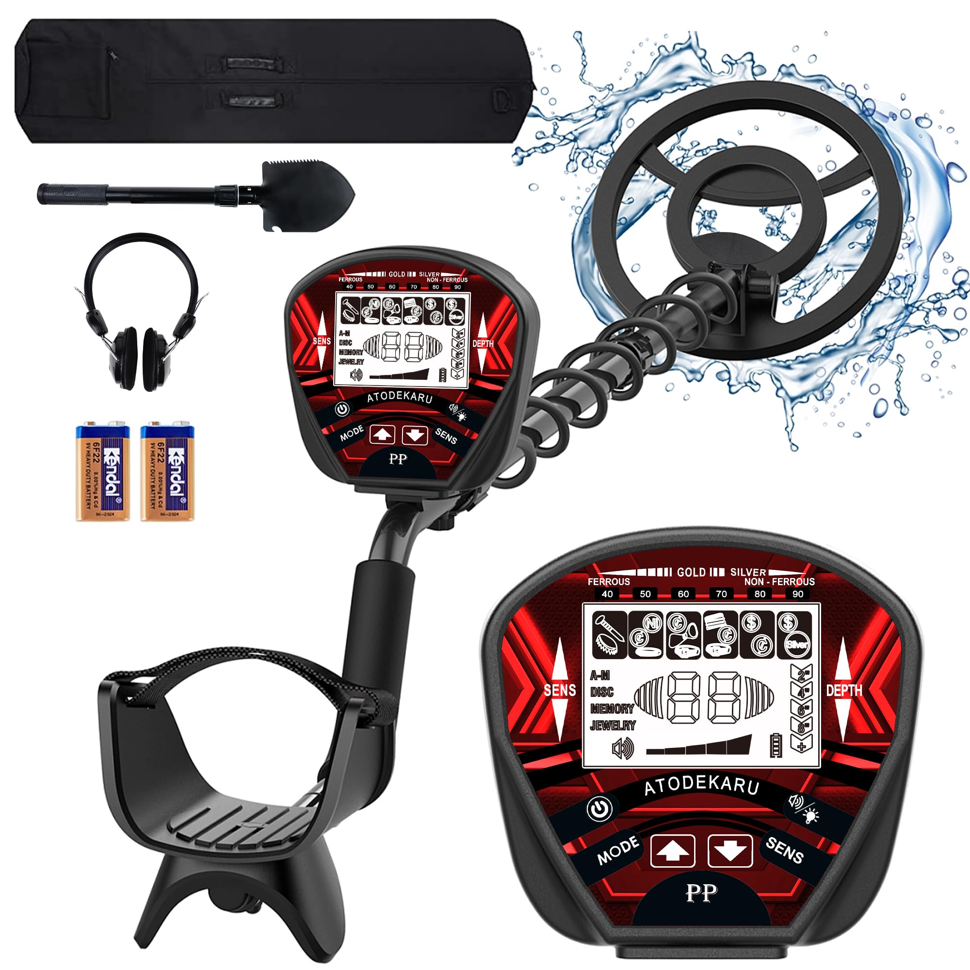 Amazon.com : ATODEKARU Metal Detector for Adults, Metal Detector Waterproof  Gold and Silver, Higher Accuracy, Bigger LCD Display, Strong Memory Mode, 5  Modes to Choose, 10 Ip68 Coil, New Advanced Dsp Chip (