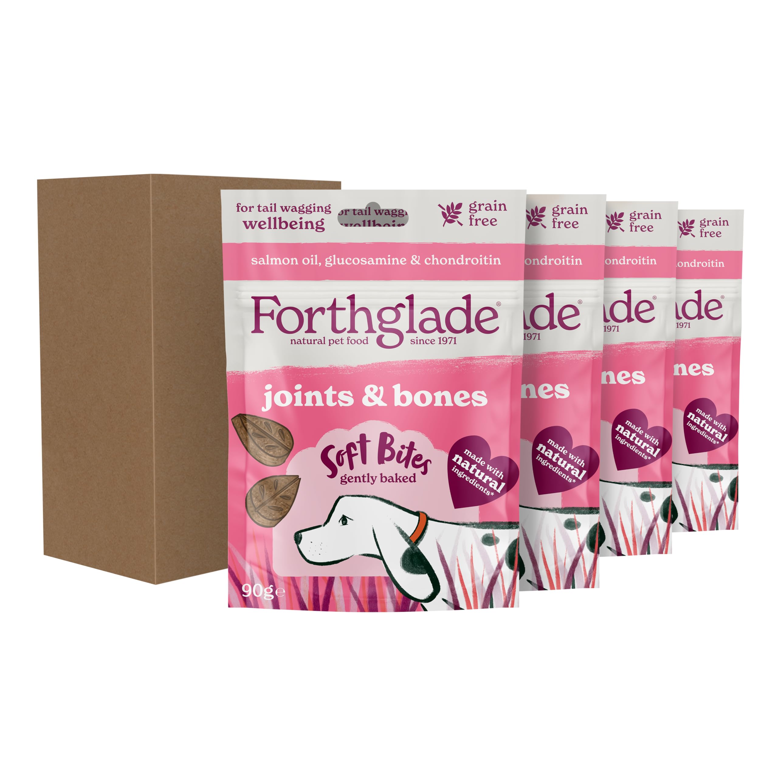 Forthglade Natural Dog Treats (4 x 90g Bags), Hypoallergenic & Grain Free Dog Treats with Salmon - Image 2