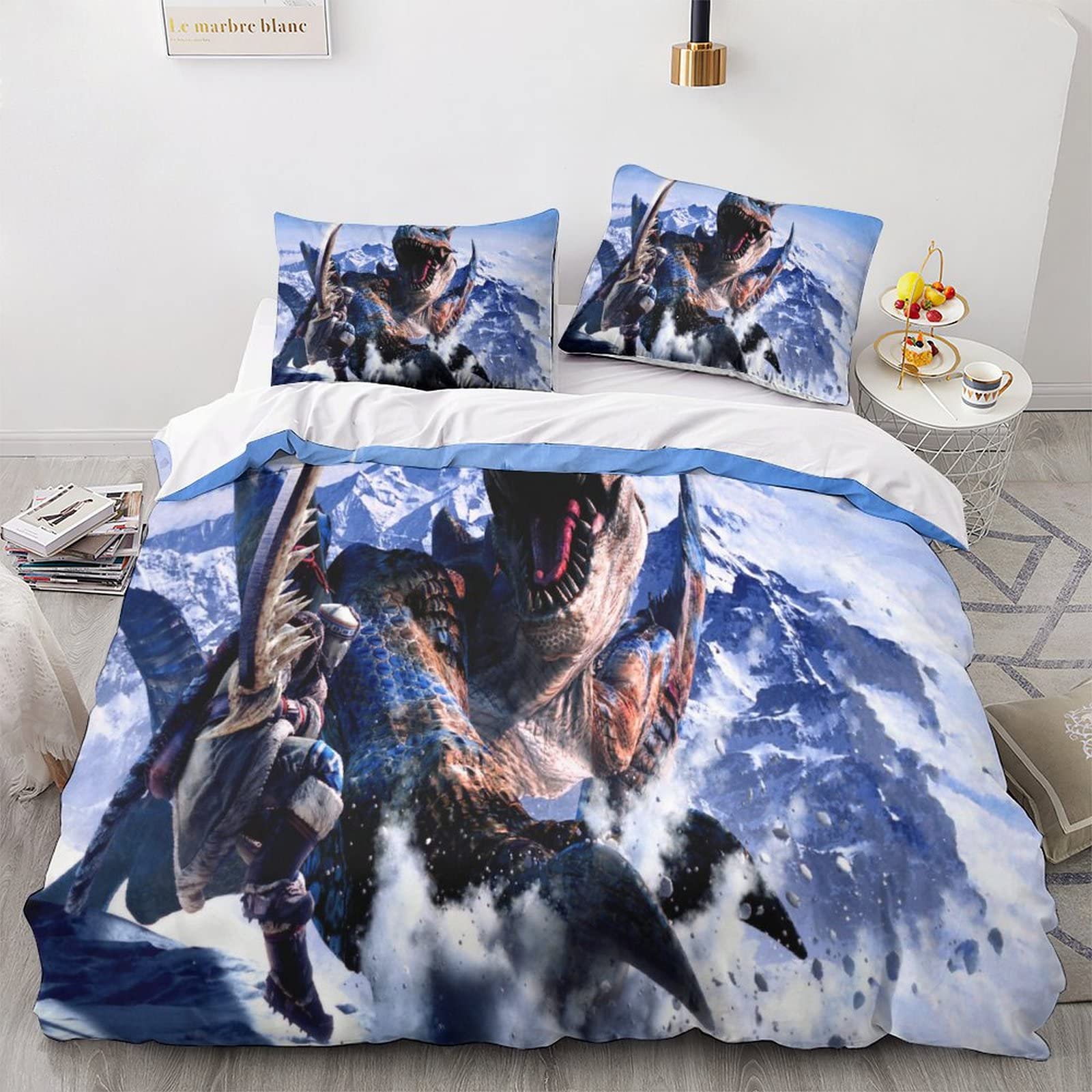 Parure De Lit Anime Demon Hunters 3D - Housse De Couette 140x200 Cm + Taie D'oreiller 65x65 Cm - Polyester Doux