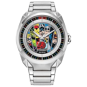 CITIZEN Eco-Drive キャプテン・アメリカ Captain America Blue Dial Super Titanium Bracelet BN0208-54W