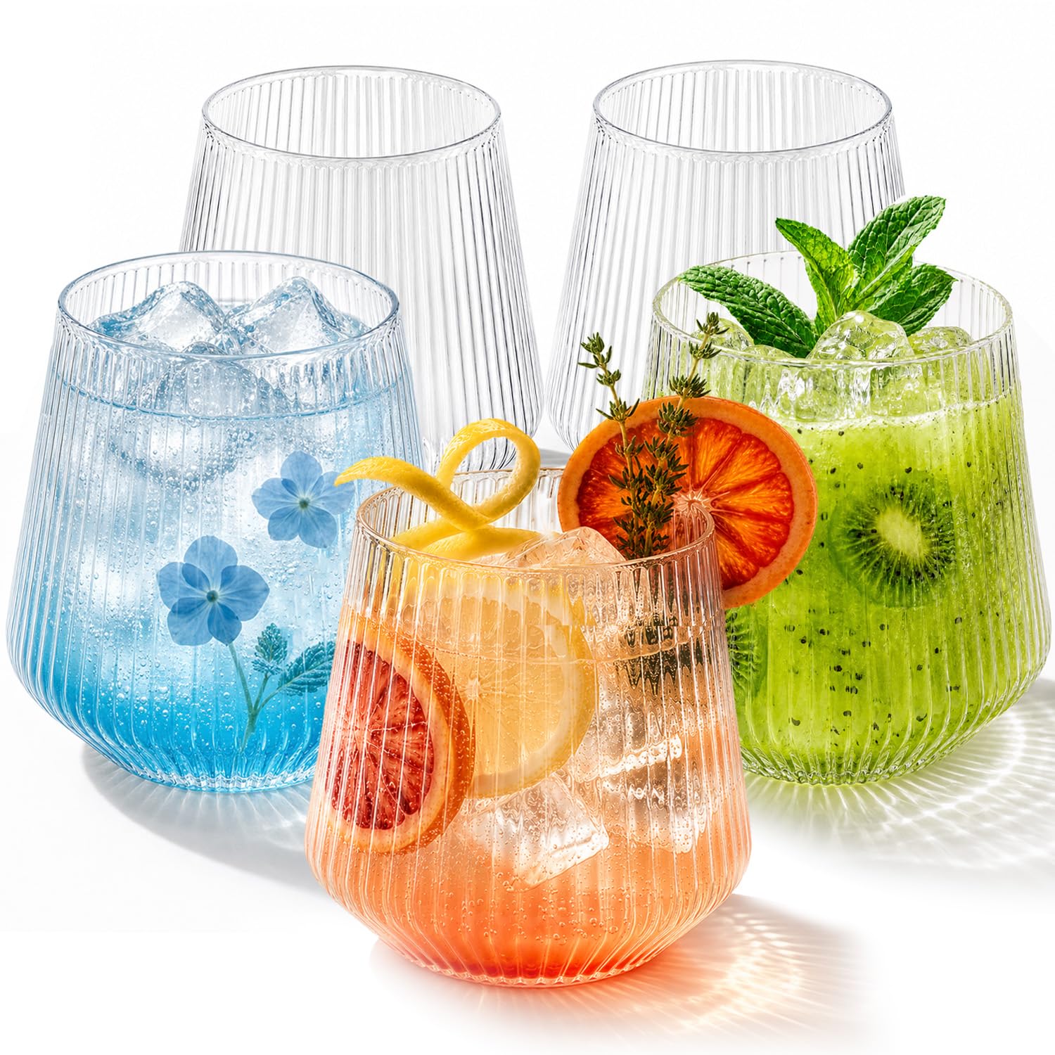 40 Pack Ribbed Plastic Wine Glasses, 12 Oz Disposable Cocktail Glasses — Amazon image 12