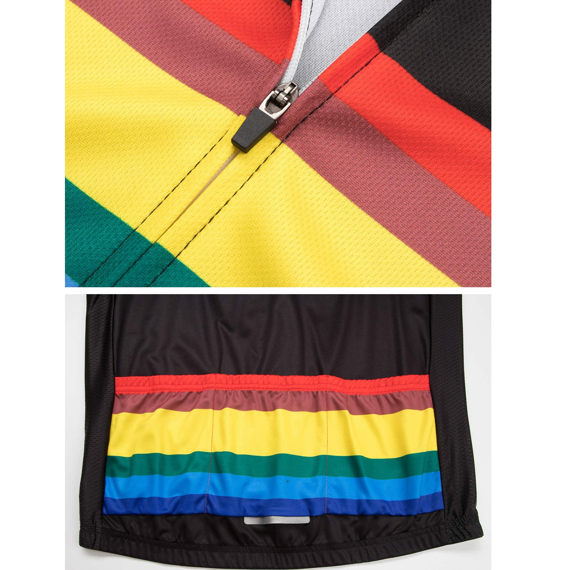 FASTONT Men's Cycling Jersey Shorts Set Breathable Full-Zipper Comfortable Men's Jersey Set for Outdoor Riding Cycling Outdoor Sport (Red, Large)