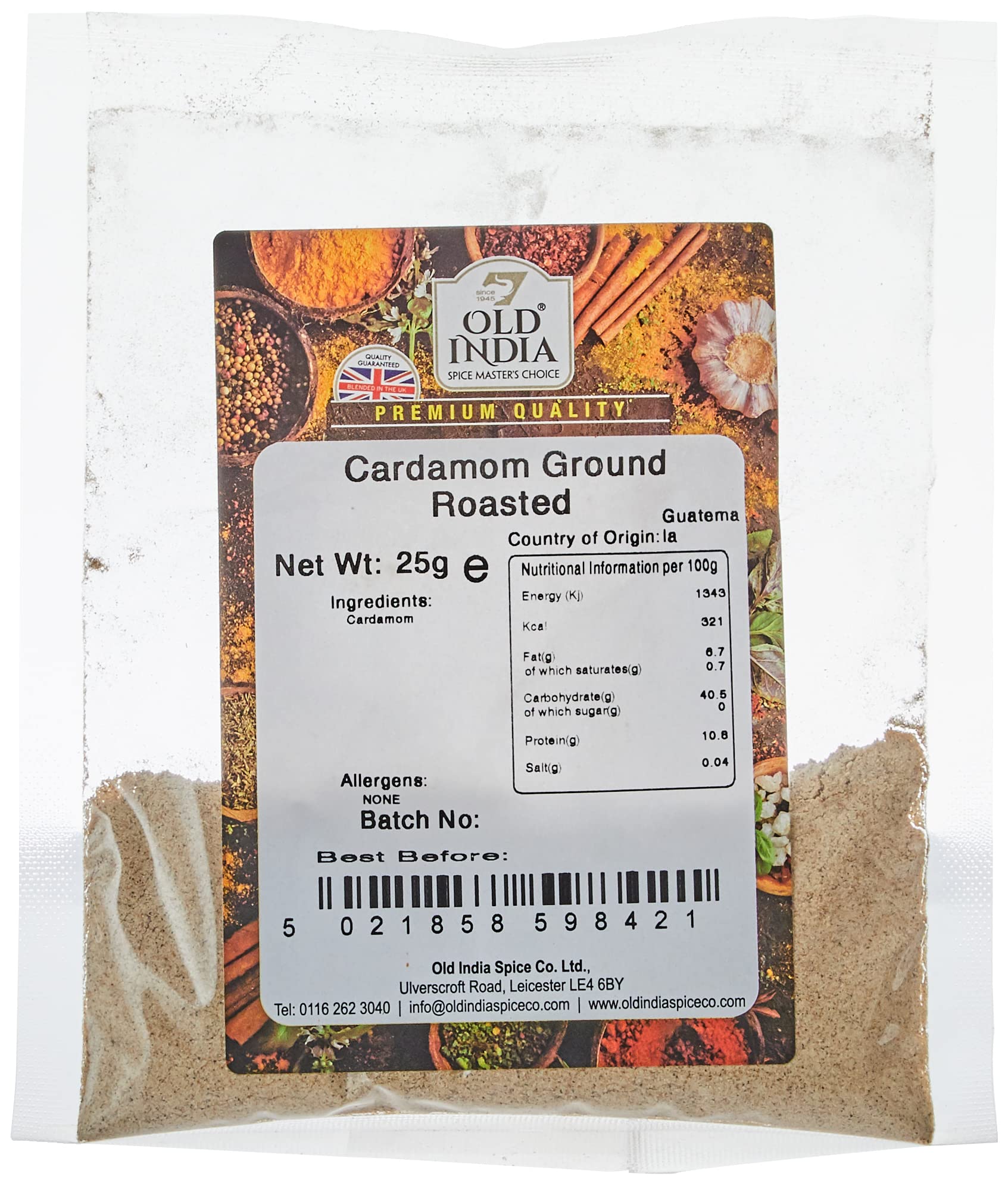 Old India Cardamom Ground Roasted 25g