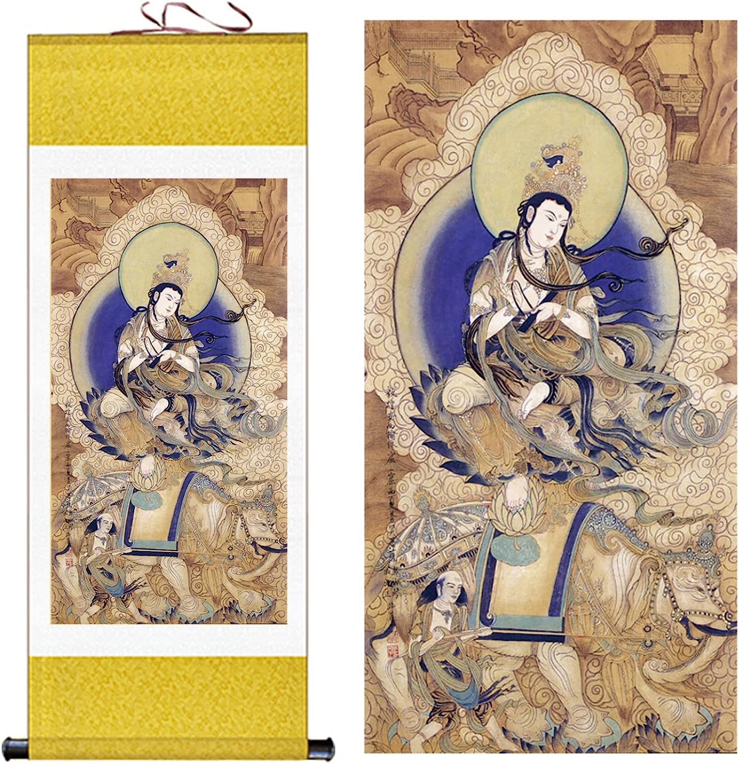 Amazon｜サマンタバドラ菩薩チベットタンカアート絵画瞑想風水ヨガ 