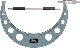 Mitutoyo 103-225 Outside Micrometer, Baked-enamel Finish, Ratchet Stop, 10-11