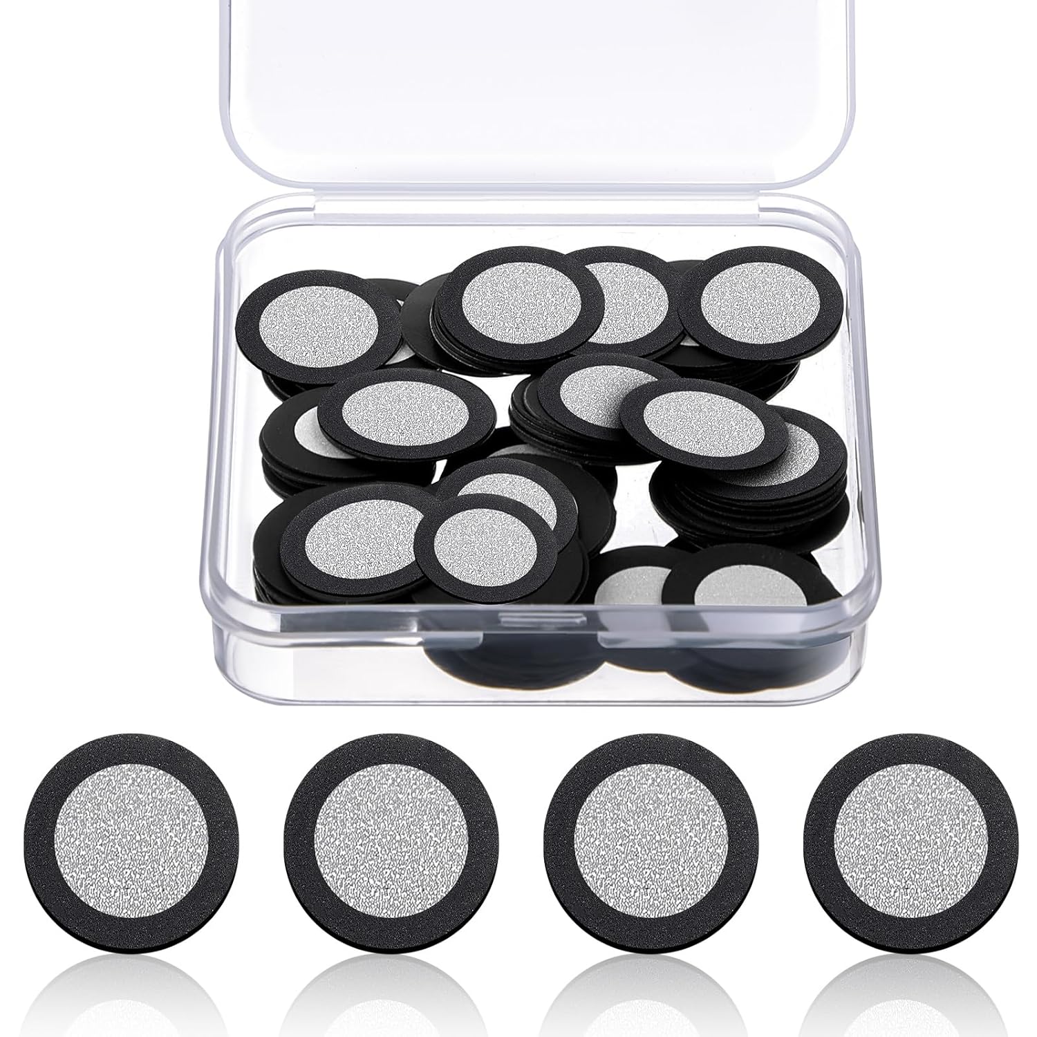Kingdder 300 Pcs 3D Magnetic Tracking Dot for Scanner Scanning Reference Point Marker Diffuse Reflection Positioning Targets for 3D Scanning (Inner 6.0 mm Outer 10 mm)