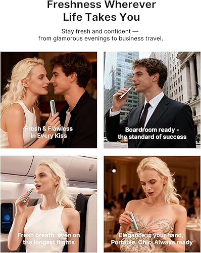 Vista 4 de Smart Electric - Spray bucal probiótico para respirar fresco, sin alcohol, para mal aliento, recargable, tamaño de viaje, varios sabores