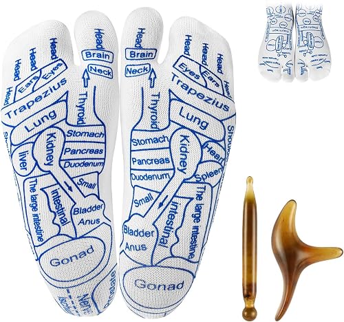 Chaussettes de Réflexologie avec Outil de Massage Alaoo
