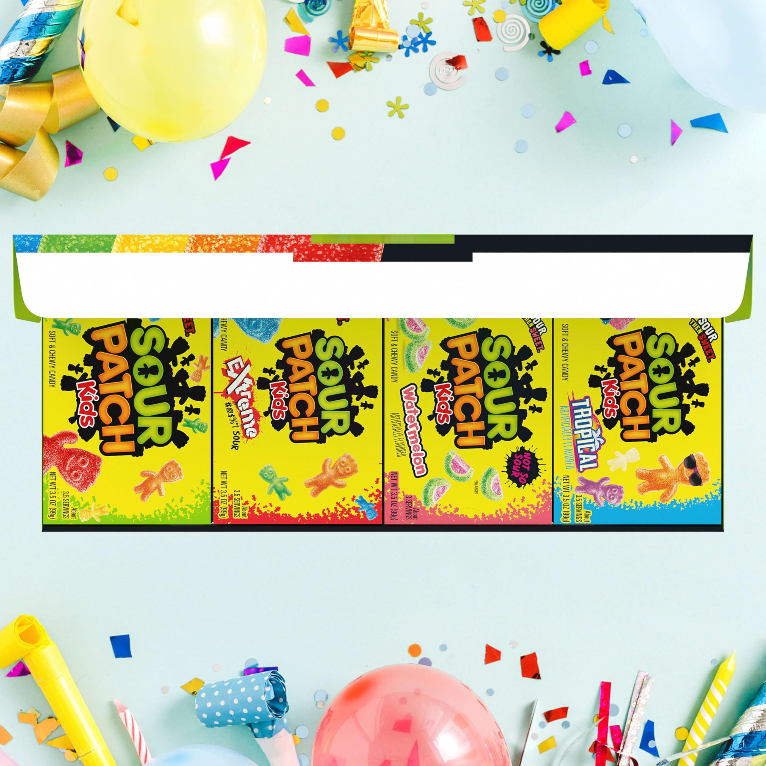 SOUR PATCH KIDS Confezione regalo di caramelle gommose morbide e gommose, confezione regalo, 8 ct | 8 scatole singole da 99,2 g, caramelle sfuse