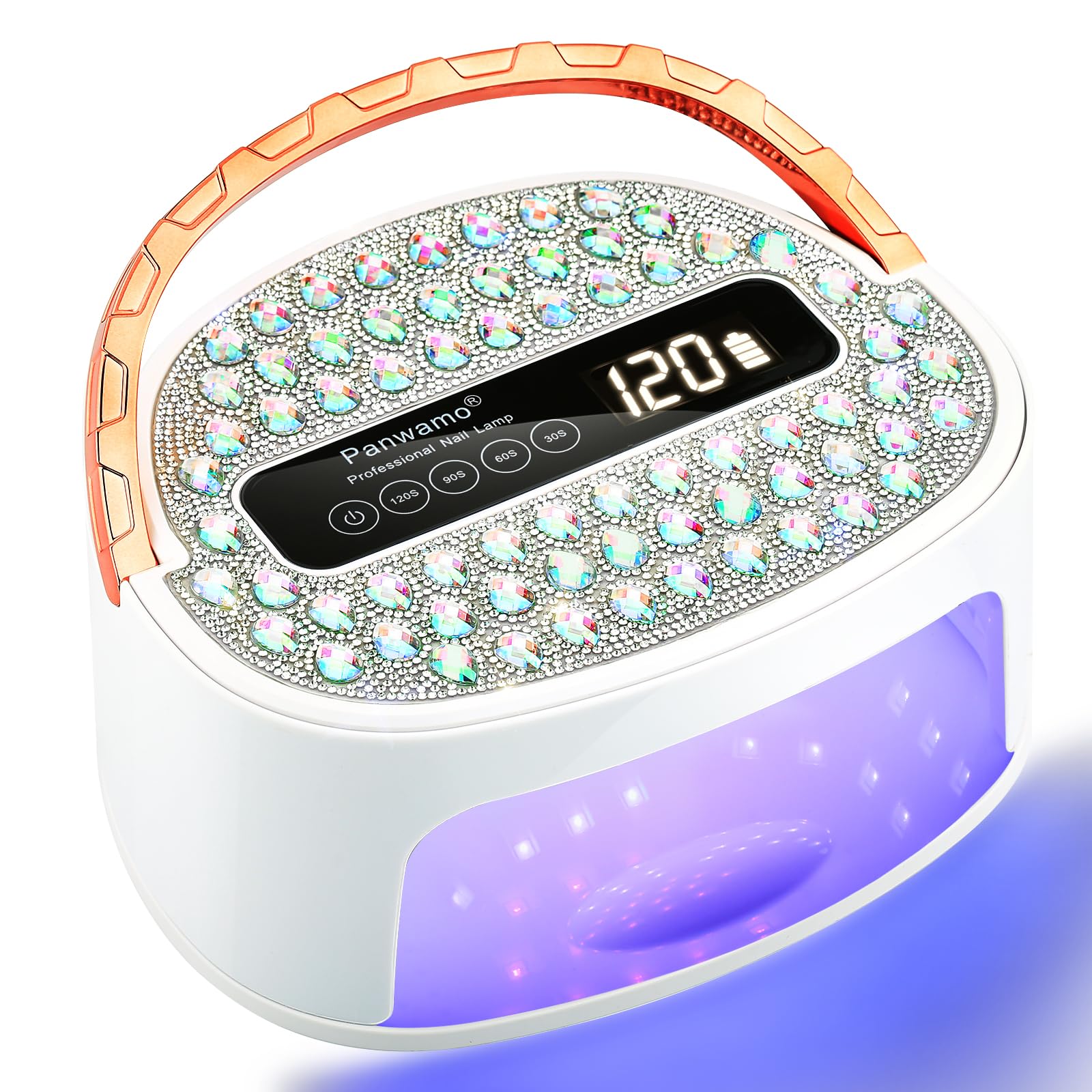 UV LED Nail Lamp, Rechargeable Cordless Nail Dryer for Gel Polish, UV Nail Light with 45 Beads and Handle, Professional Quick Dry Curing Lamp with 4 Timers Setting for Salon and Home