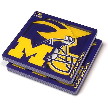 Collegiate 3D Foam Logo Coasters in Set of 4