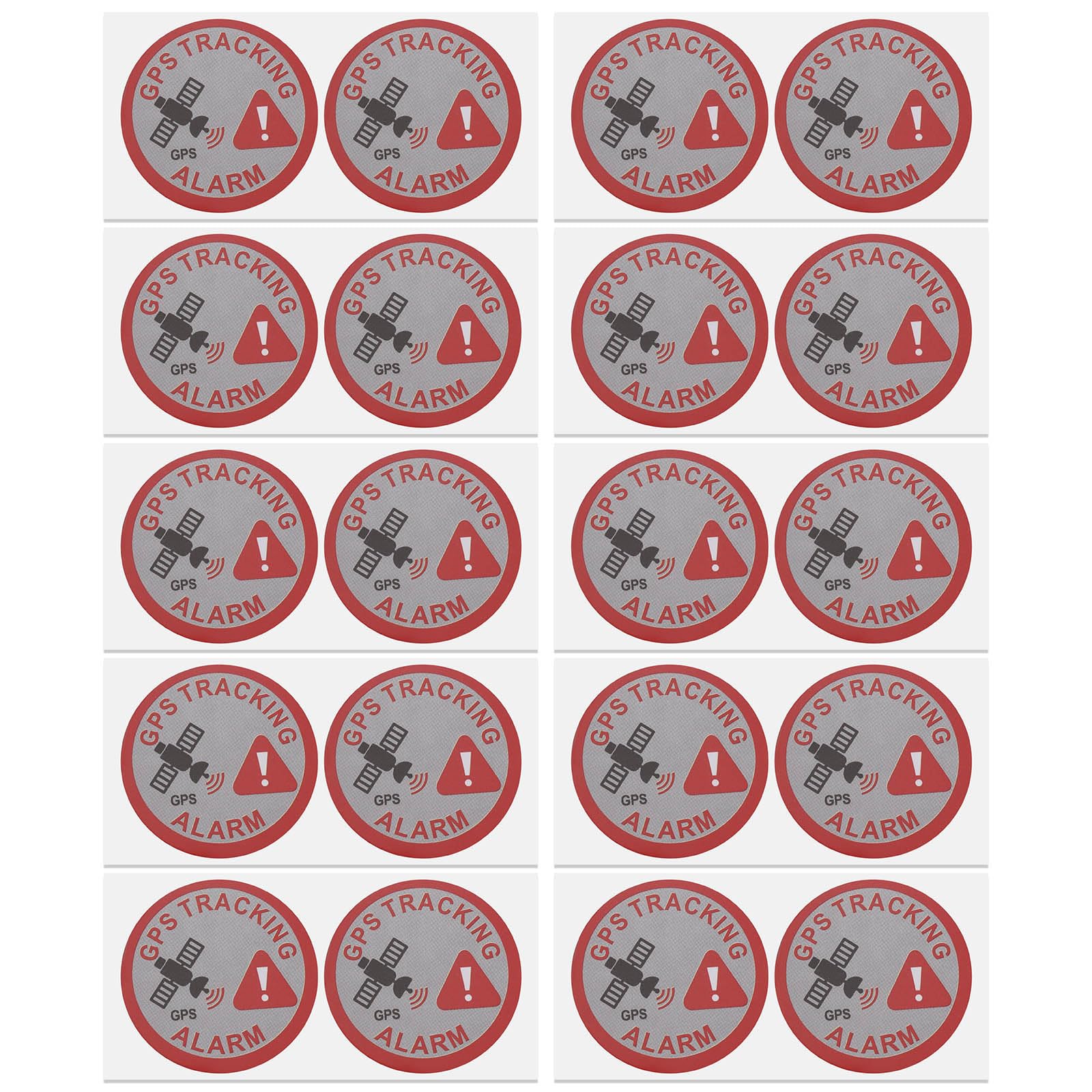 ECSiNG 20 pegatinas de alarma de seguimiento GPS de 7,5 x 3 cm, pegatinas de advertencia para interiores y exteriores, protección antirrobo (rectángulo)