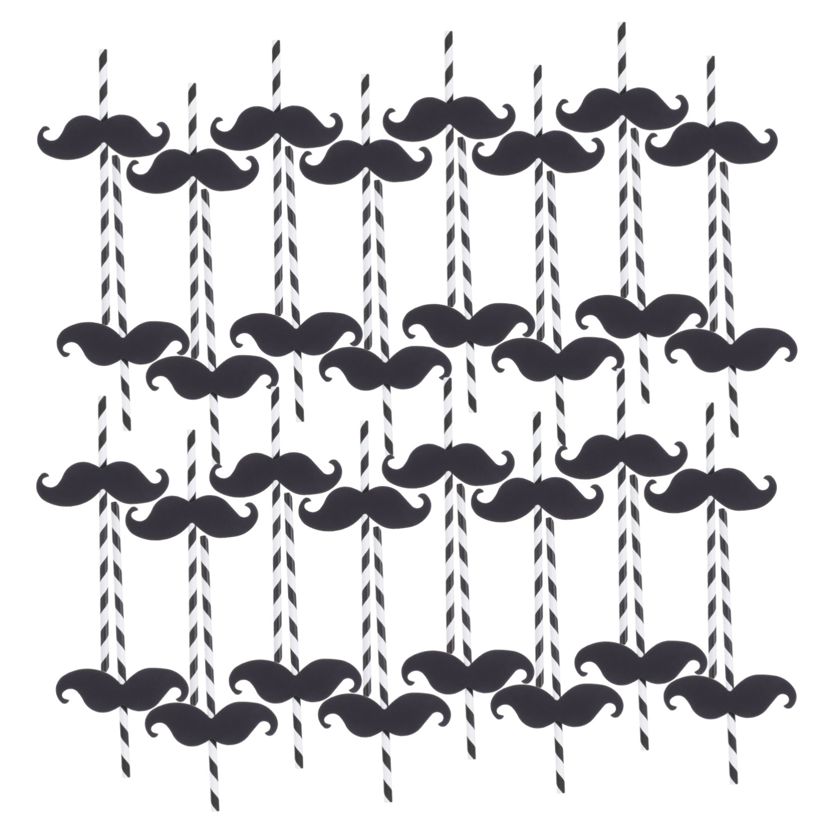 50 pitillos de papel negro para fiesta miniatura 7