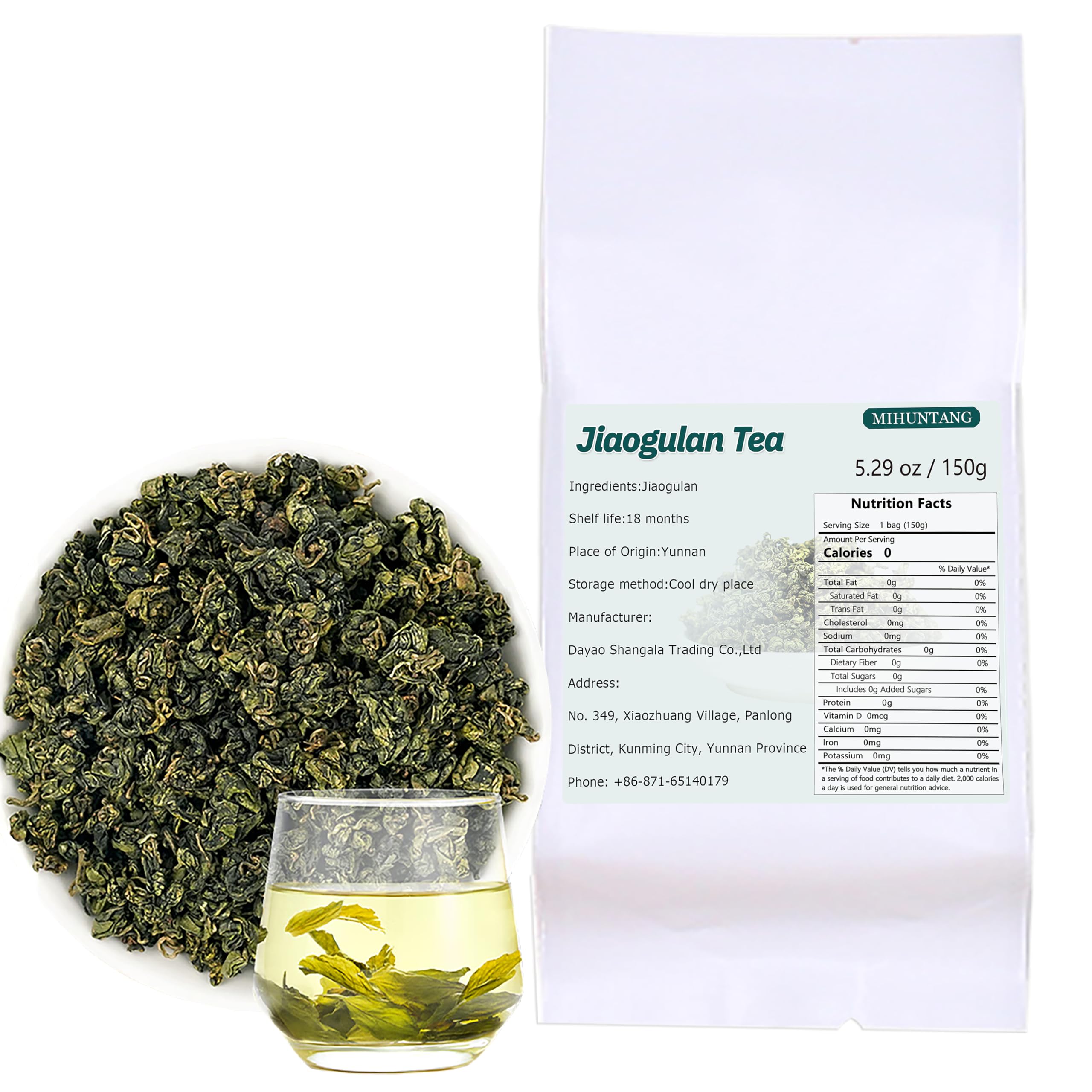 – Jiaogulan tea (Gynostemma Pentaphyllum) 150g Whole Leaf green tea Loose leaves