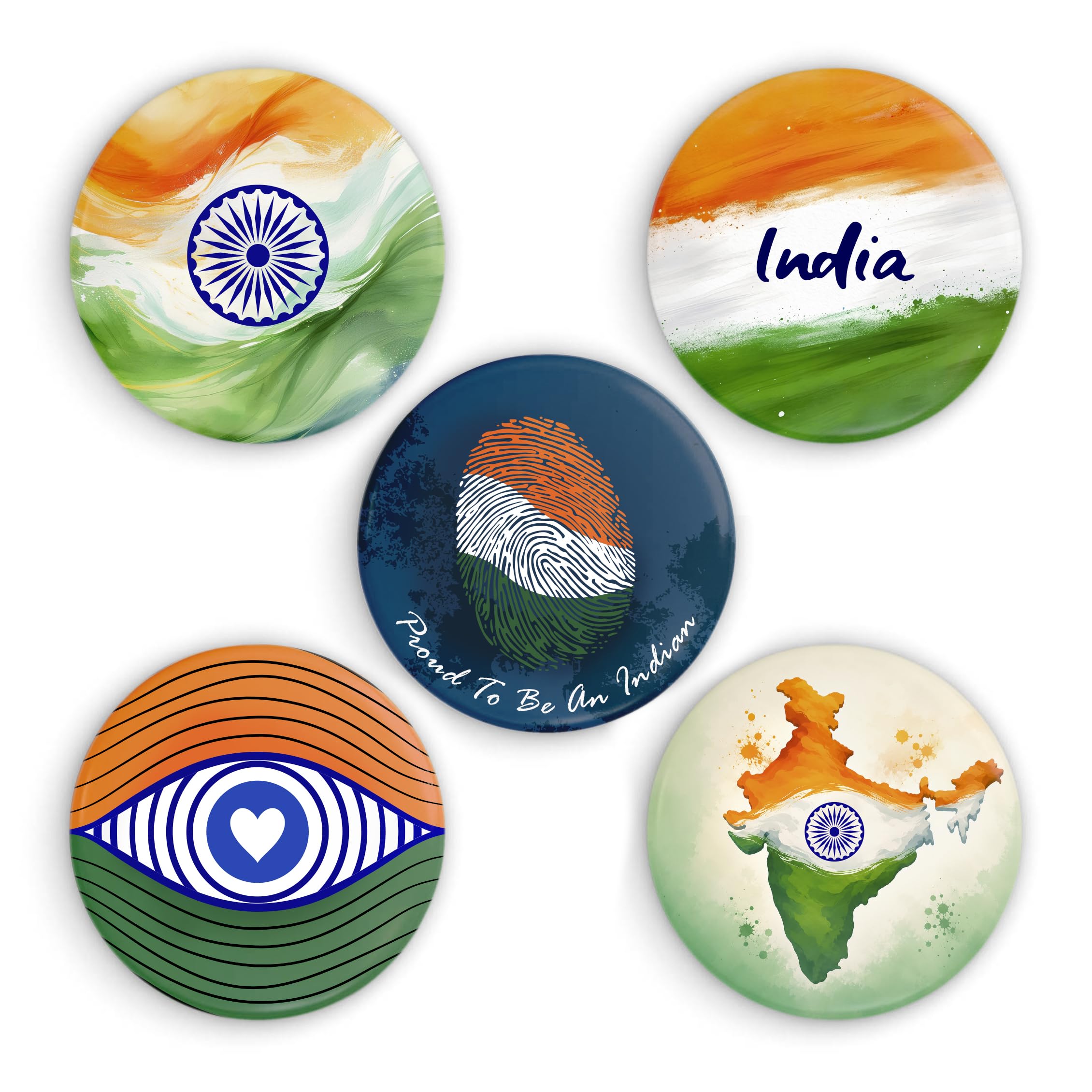 India Flag Badge | Glossy Laminated | Button Pin Badge | Independence Day/Republic Day Accessories-image-43