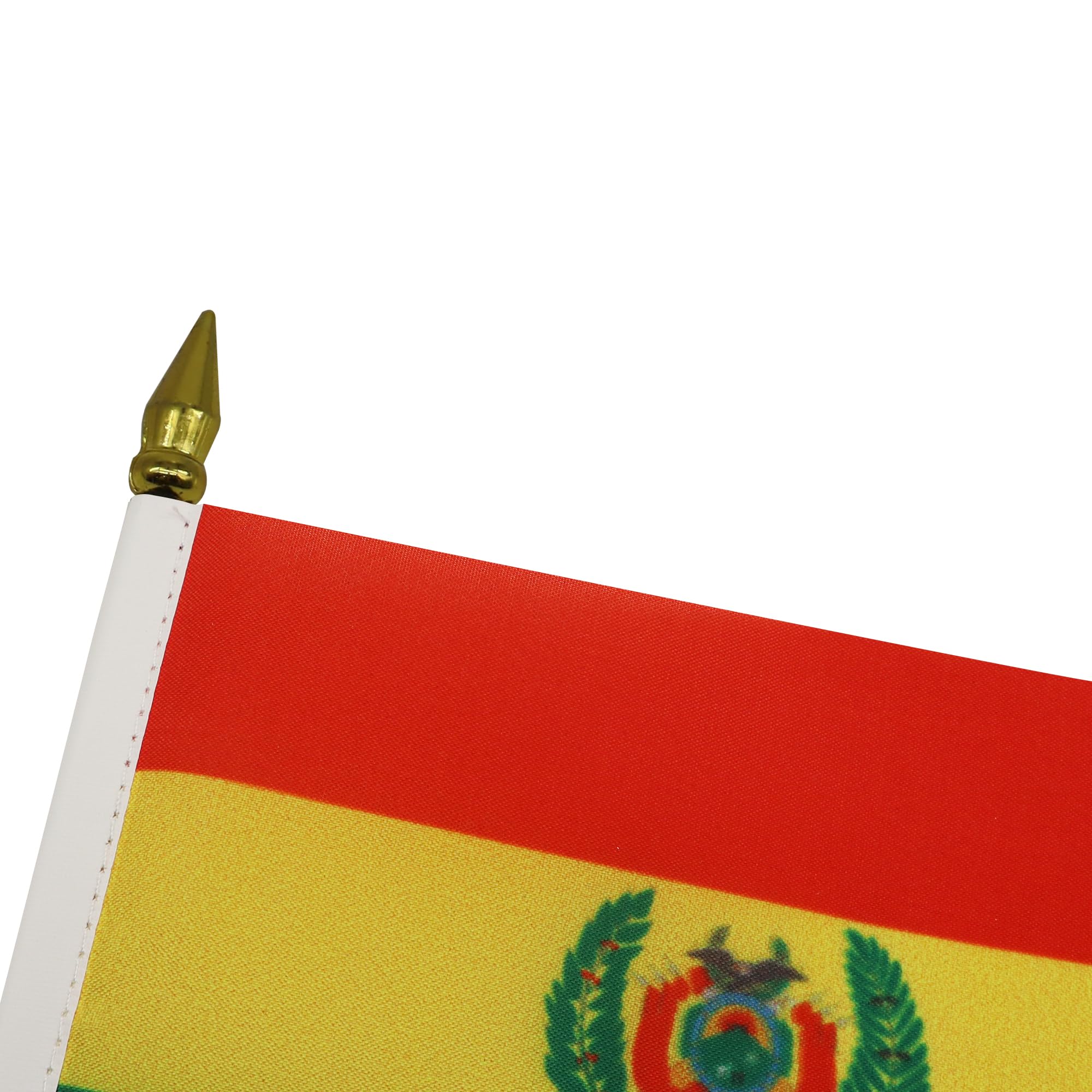 AZ FLAG, Bolivia Table Flag 4'' x 6'', Bolivian Mini Desk Flag 100% Polyester 15 x 10 cm, Office Mini Banner with 10'' Pole - Image 4
