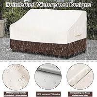 Vista 6 de Bitubi Funda impermeable para sofá de patio, funda de sofá resistente de 3 plazas para exteriores, tamaño de hasta 76 pulgadas de ancho x 32.5