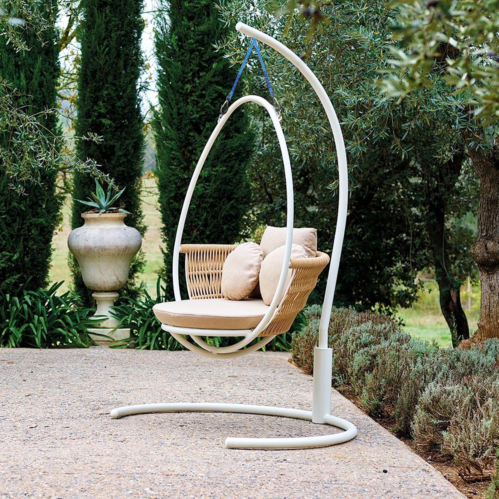 2 corde per altalena con attacco per albero, corda per attacco amaca e altalena con gancio (resistente fino a 200 kg), corda per altalena per interni ed esterni, diametro 10 mm, 150 cm