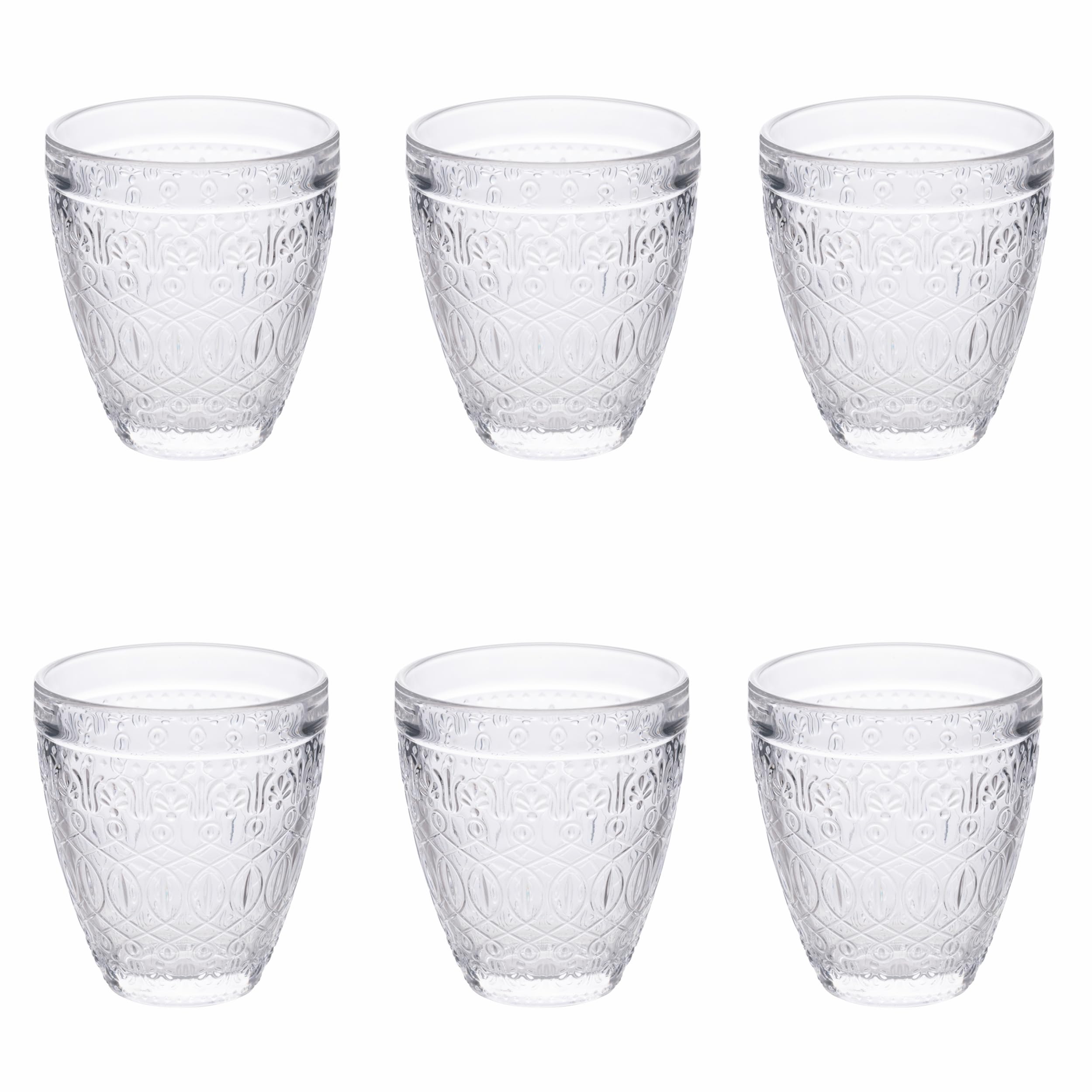 Villa d'Este Home Tivoli 1996 New Marrakech - Juego de 6 vasos de agua (330 ml, cristal, superficie trabajada)