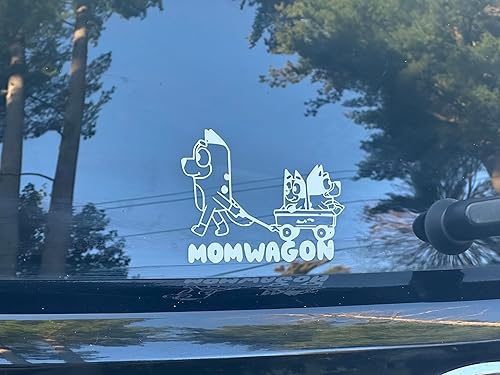 Miniatura 3 de Momwagon - Calcomanía para ventana, color blanco, vinilo para automóvil, impermeable, bonito lugar de estacionamiento, calcomanía para laptop