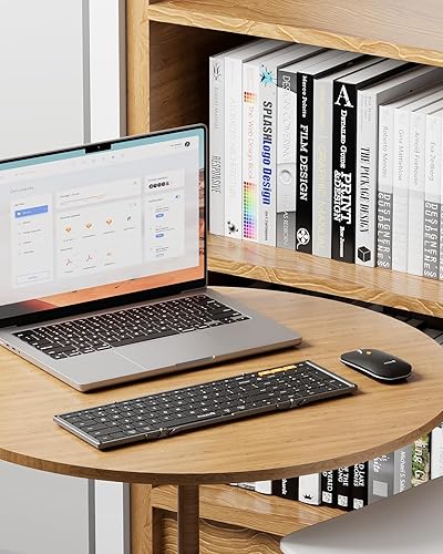 Miniatura 8 de ProtoArc Teclado y Mouse Plegables, XKM01 Combo de Teclado Inalámbrico Plegable de Tamaño Completo Verdadero con Mouse para Viajes de Negocios, una