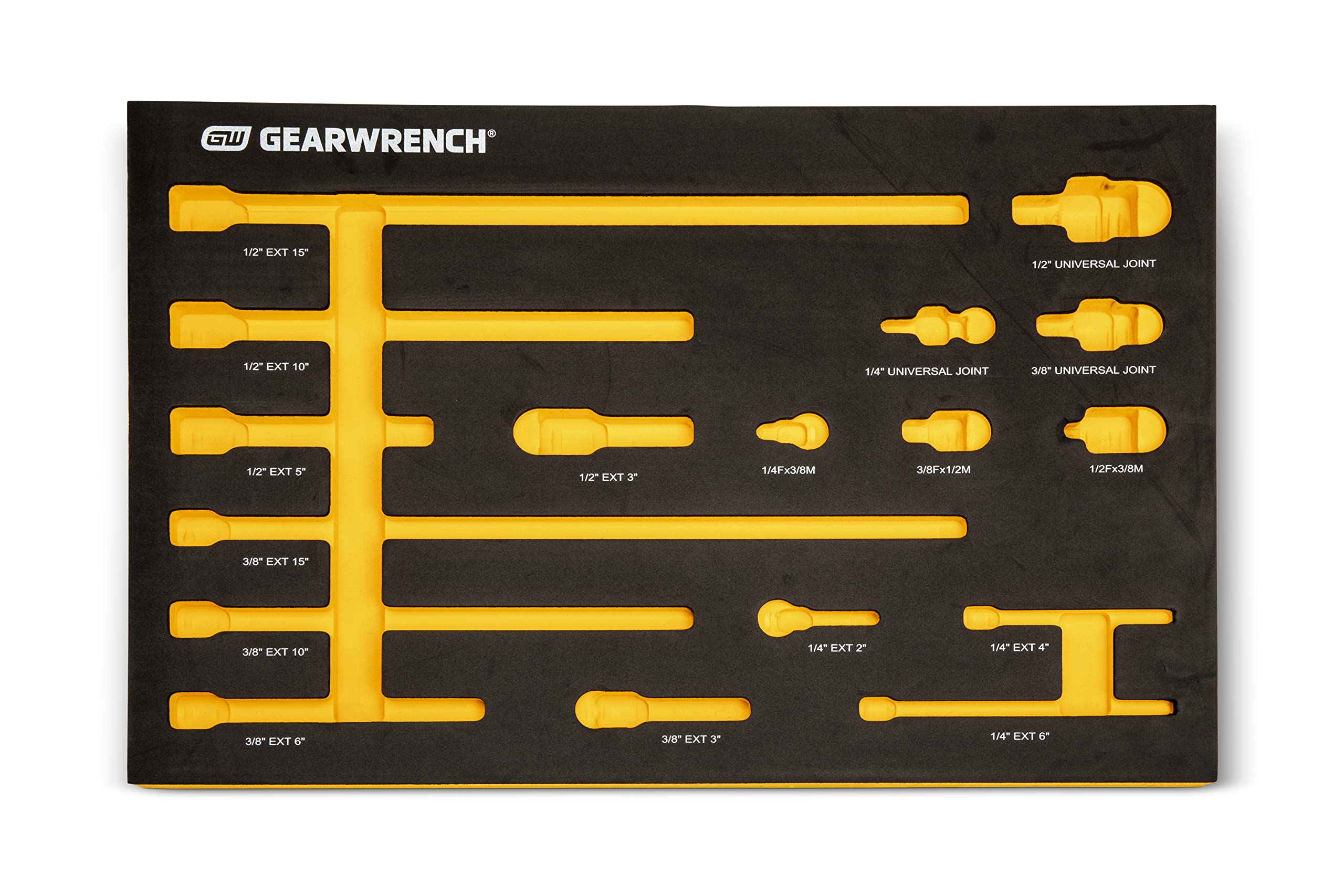 GEARWRENCH 17 pezzi 1/4", 3/8", 1/2" Impact Drive Tool Set di accessori con vassoio in schiuma EVA - 86524