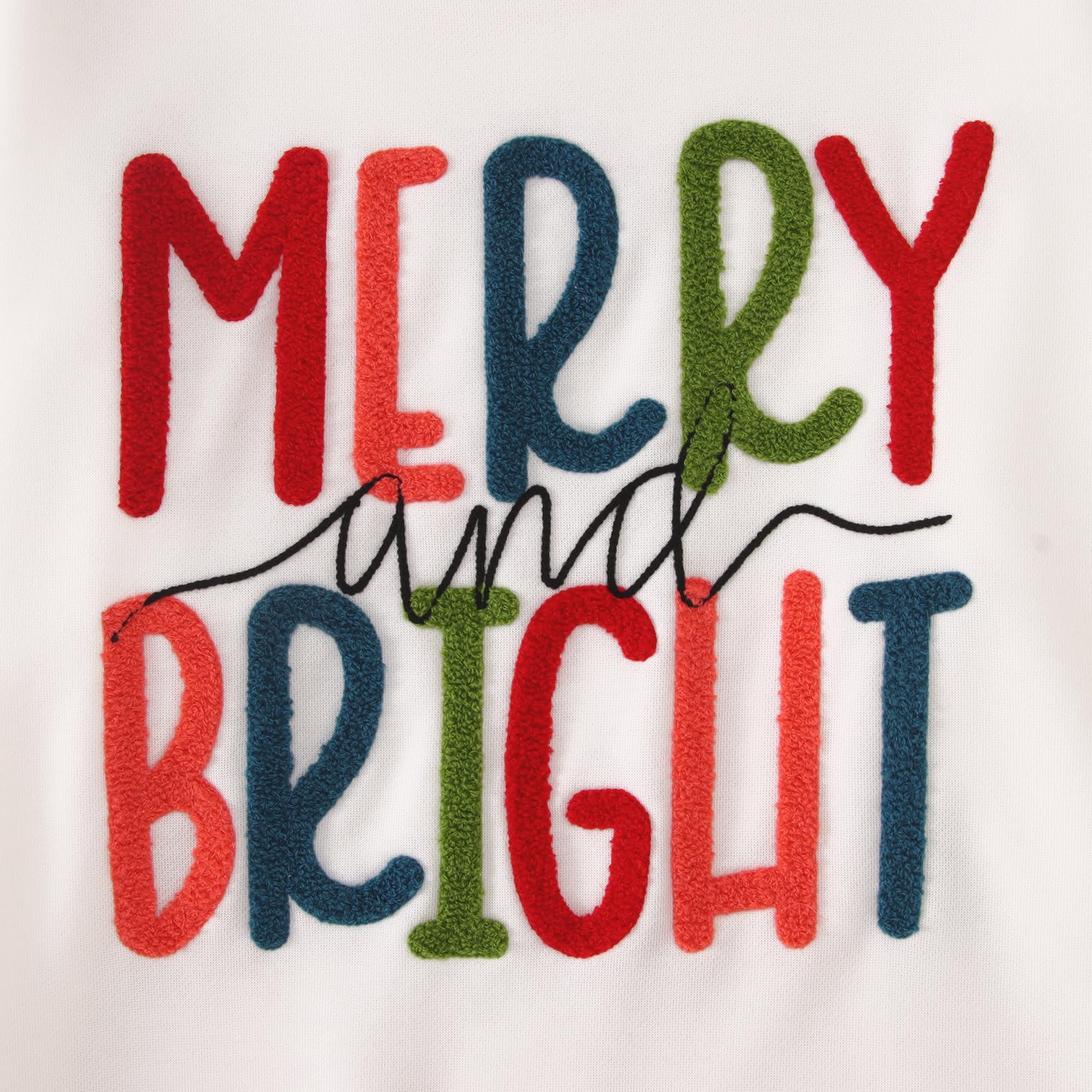 MODNTOGA Merry and Bright Sudadera de cuello redondo para mujer, suéter de Feliz Navidad, con parche retro con purpurina, camiseta de Feliz Navidad